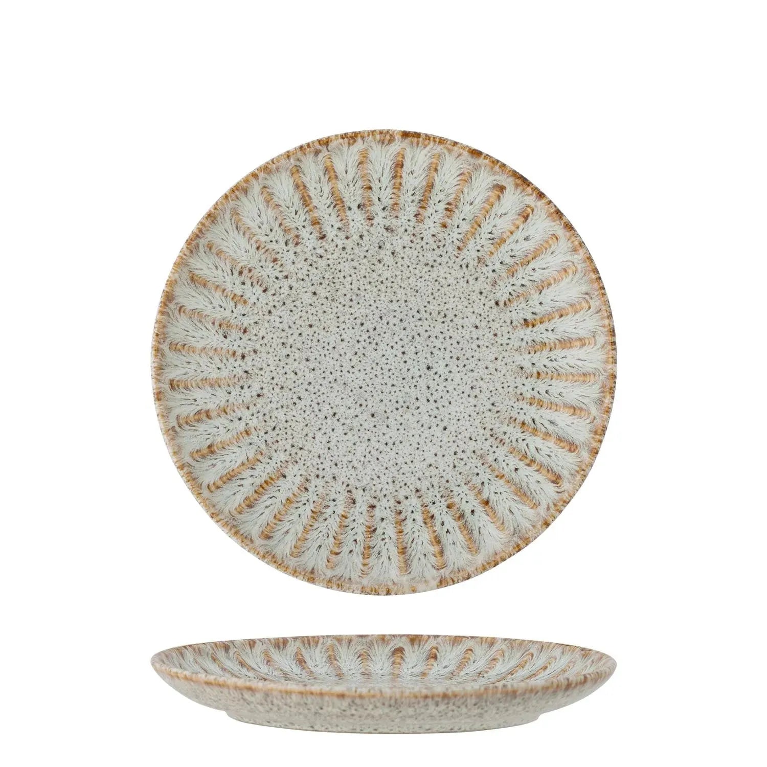 Fleur Teller, Natur, Steingut in Natur präsentiert im Onlineshop von KAQTU Design AG. Teller ist von Creative Collection