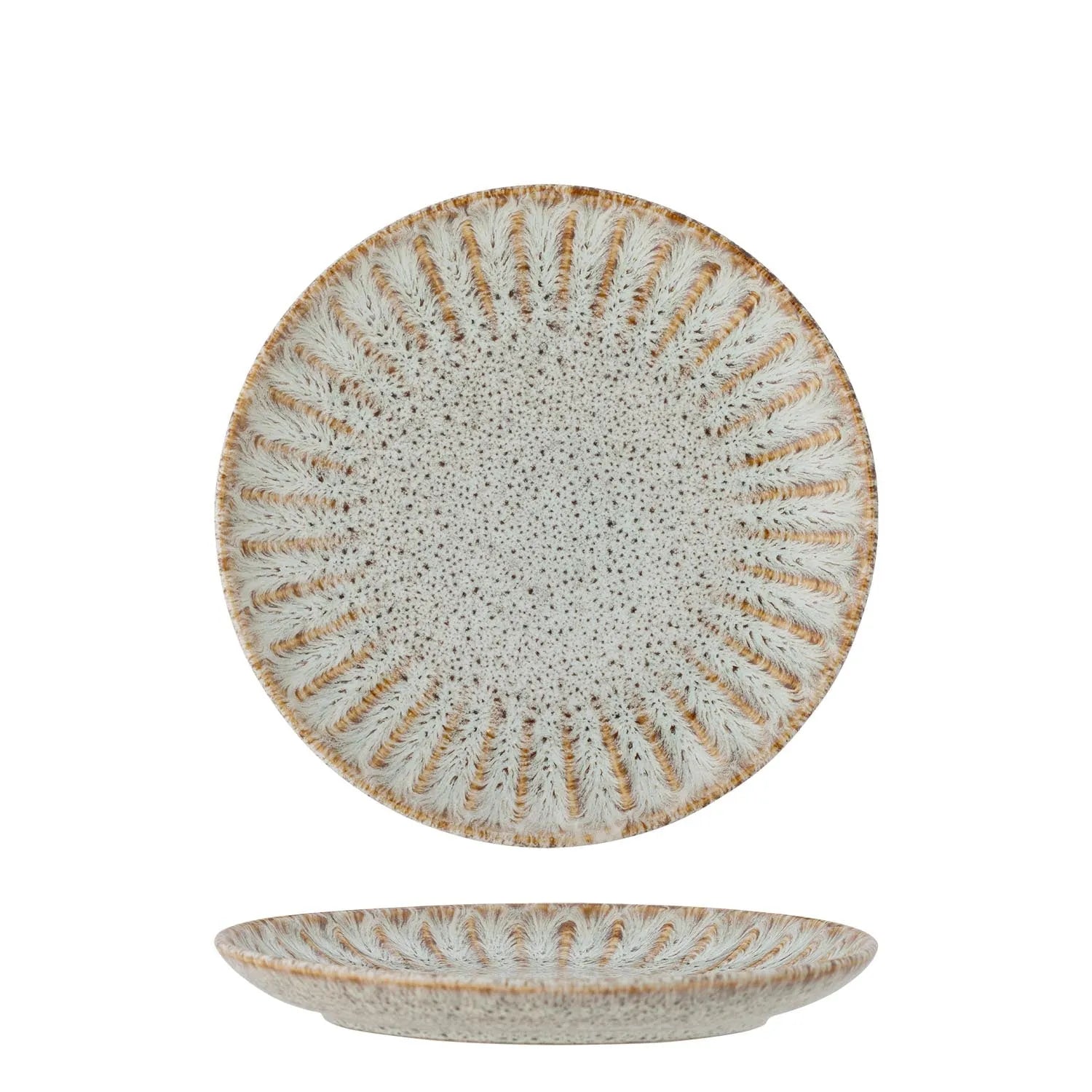 Fleur Teller, Natur, Steingut in Natur präsentiert im Onlineshop von KAQTU Design AG. Teller ist von Creative Collection