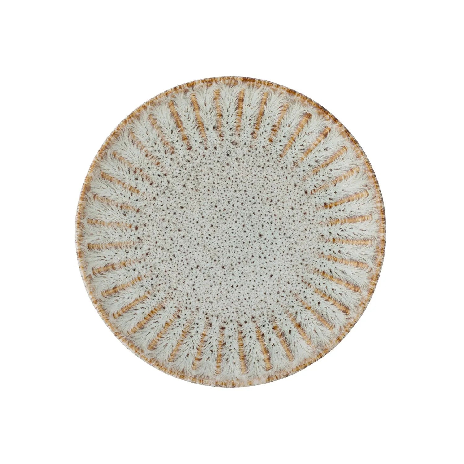 Eleganter Fleur Teller aus natürlichem Steingut von Creative Collection, ideal für stilvolle Tischdekorationen.