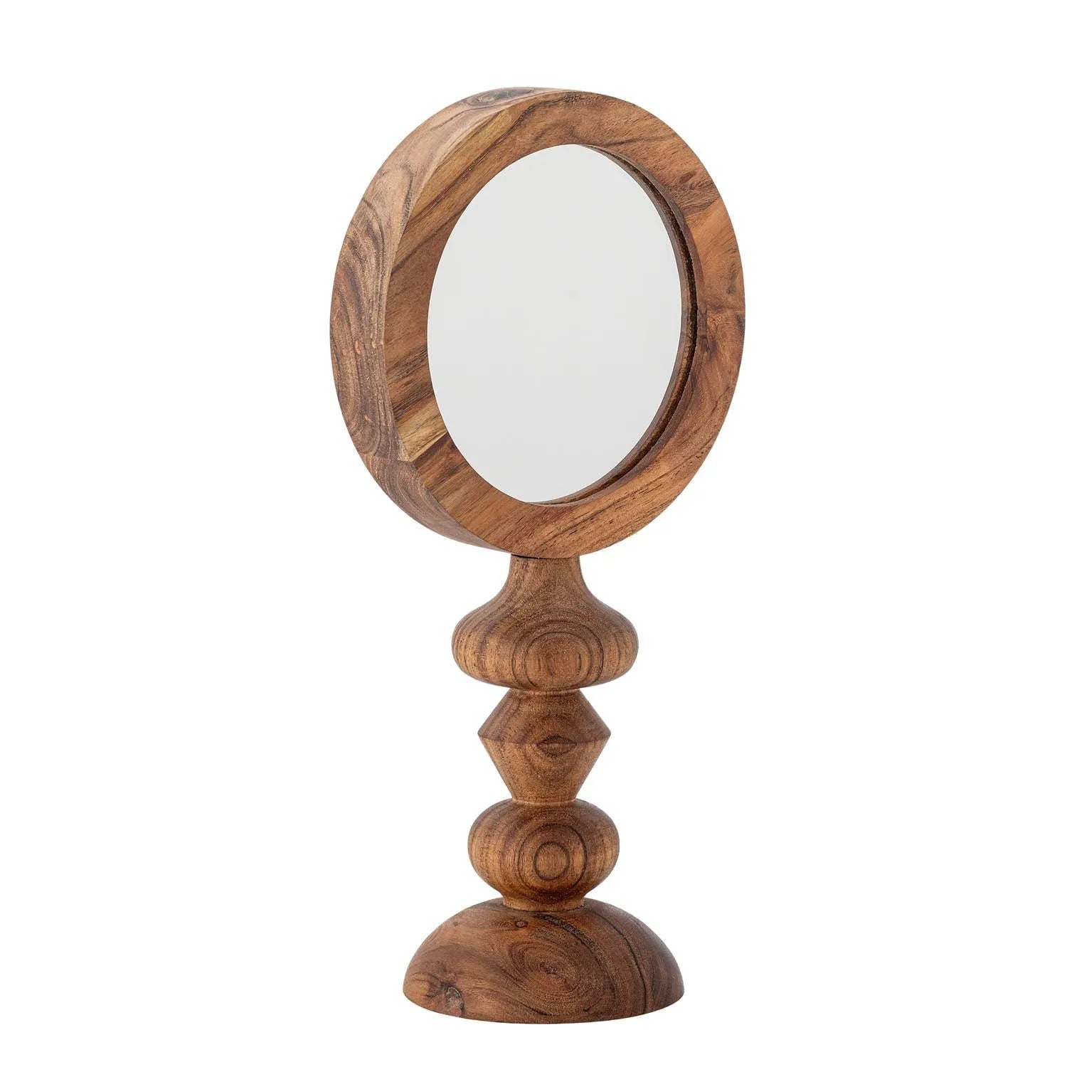 Eleganter Tischspiegel aus Akazienholz in Braun von Bloomingville, perfekt für stilvolle Wohnräume und vielseitige Nutzung.