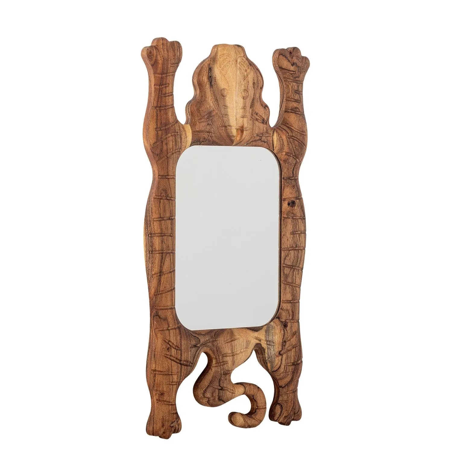 Stilvoller Wandspiegel aus braunem Akazienholz von Bloomingville, perfekt für moderne und elegante Wohnraumgestaltung.