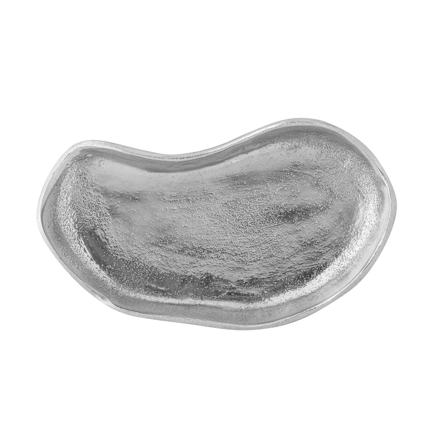 Elegantes Marlice Tablett aus silbernem Aluminium von Bloomingville, ideal für stilvolle Dekoration und praktischen Einsatz.