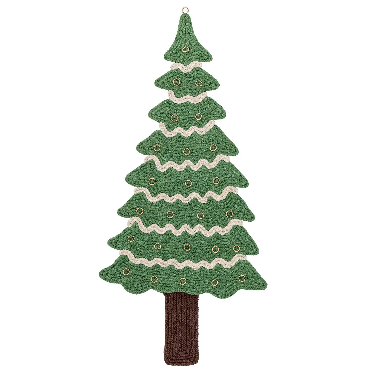 Eleganter Douglas Kalender aus Baumwolle, grün, mit 24 goldenen Ringen, ideal als stilvolle Weihnachtsdeko.