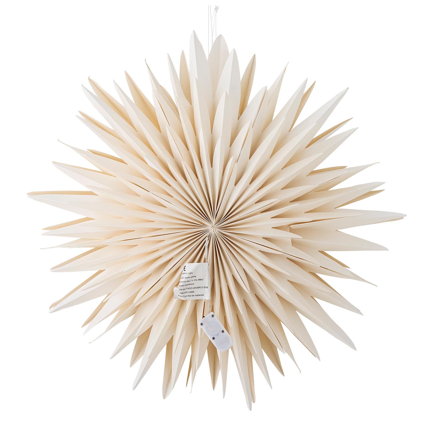 Elijas Stern von Bloomingville, weisses Papier mit Licht, perfekte festliche Dekoration für ein stilvolles Ambiente.