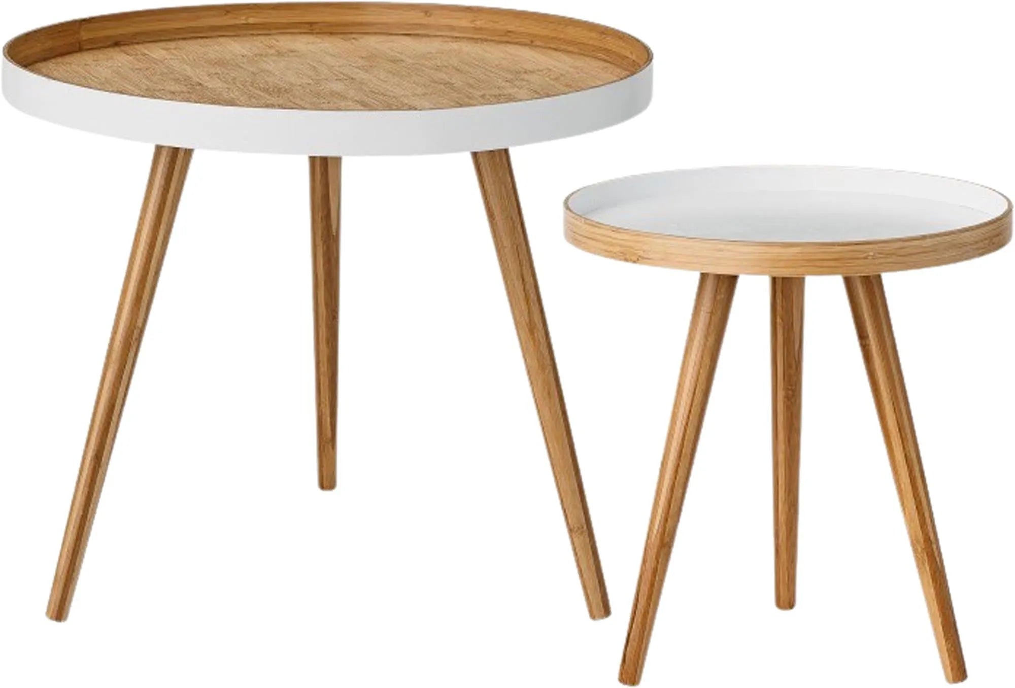 Cappuccino Coffee Table, White, Wood, Beistelltisch, KAQTU Design