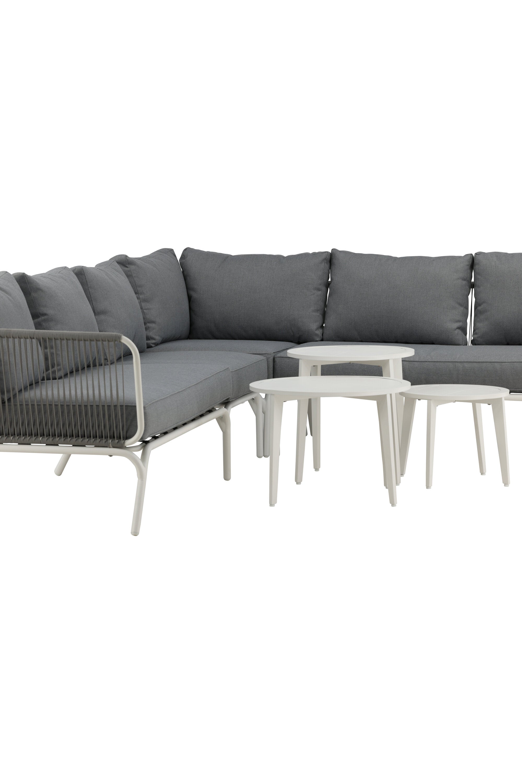 Roxo Ecksofa Outdoorset ⌀50cm in Weiss präsentiert im Onlineshop von KAQTU Design AG. Loungeset ist von Venture Home