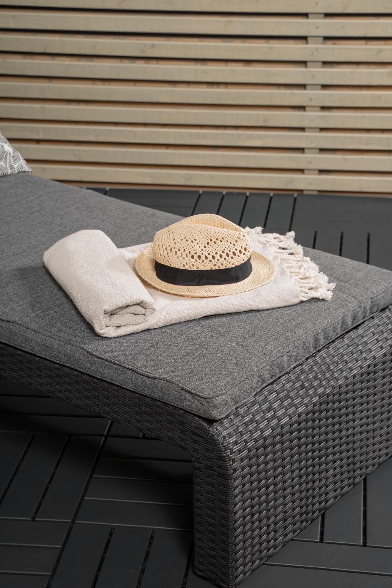 London Sonnenliege in Schwarz präsentiert im Onlineshop von KAQTU Design AG. Liegestuhl ist von Venture Home