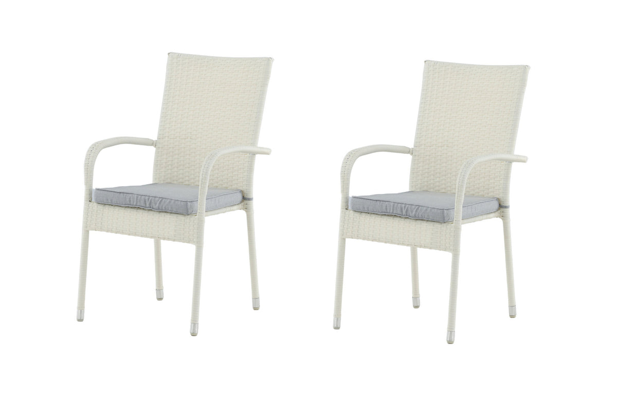 Anna Gartenstuhl in Weiss präsentiert im Onlineshop von KAQTU Design AG. Gartenstuhl mit Armlehnen ist von Venture Home