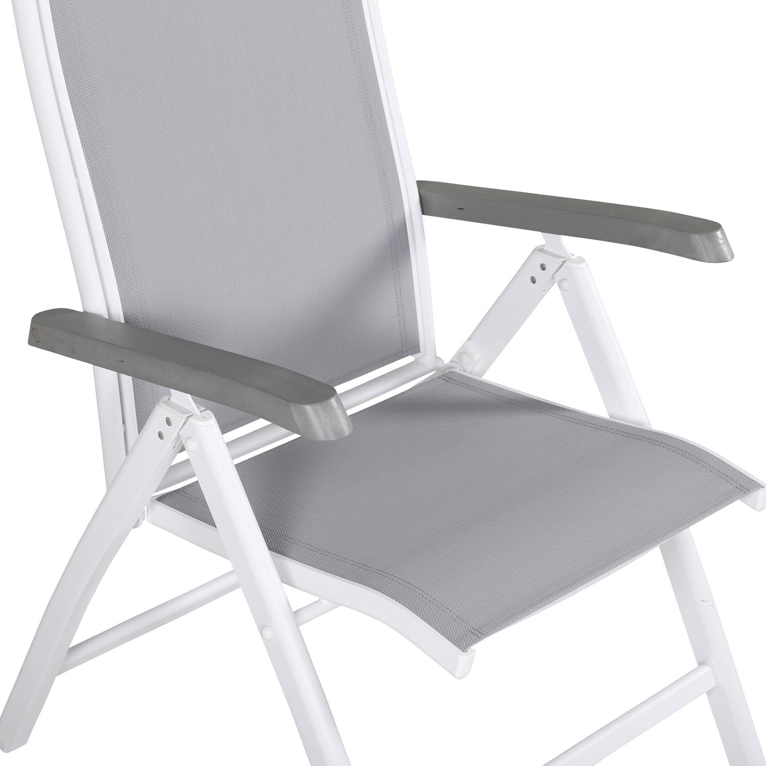 Albany Stuhl in Grau / Weiss präsentiert im Onlineshop von KAQTU Design AG. Gartenstuhl mit Armlehnen ist von Venture Home