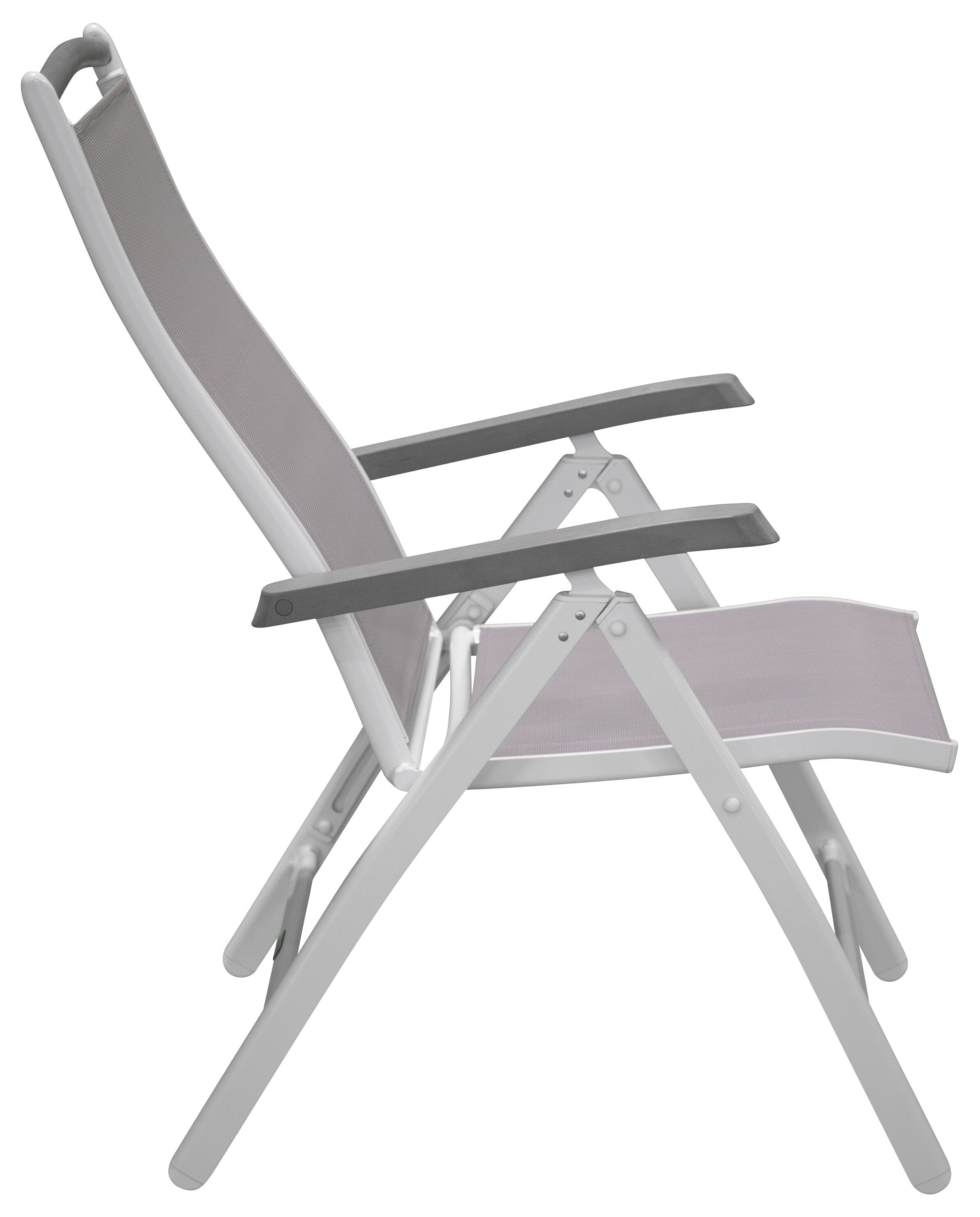 Albany Stuhl in Grau / Weiss präsentiert im Onlineshop von KAQTU Design AG. Gartenstuhl mit Armlehnen ist von Venture Home