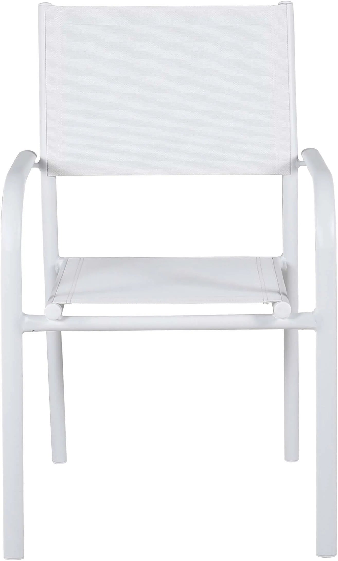 Eleganter, stapelbarer Gartenstuhl aus robustem Aluminium mit komfortablem Textilene-Sitz in stilvollem Schwarz.
