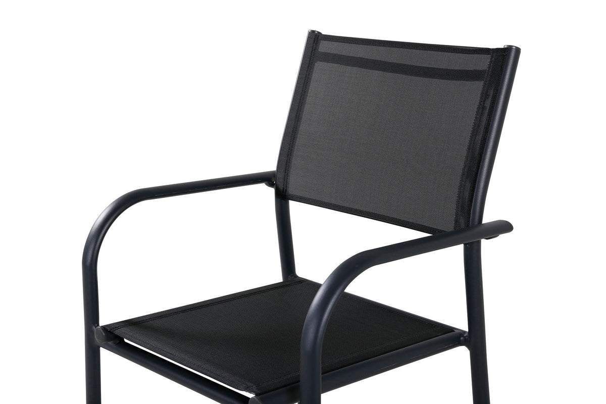 Santorini Gartenstuhl in Schwarz präsentiert im Onlineshop von KAQTU Design AG. Gartenstuhl mit Armlehnen ist von Venture Home