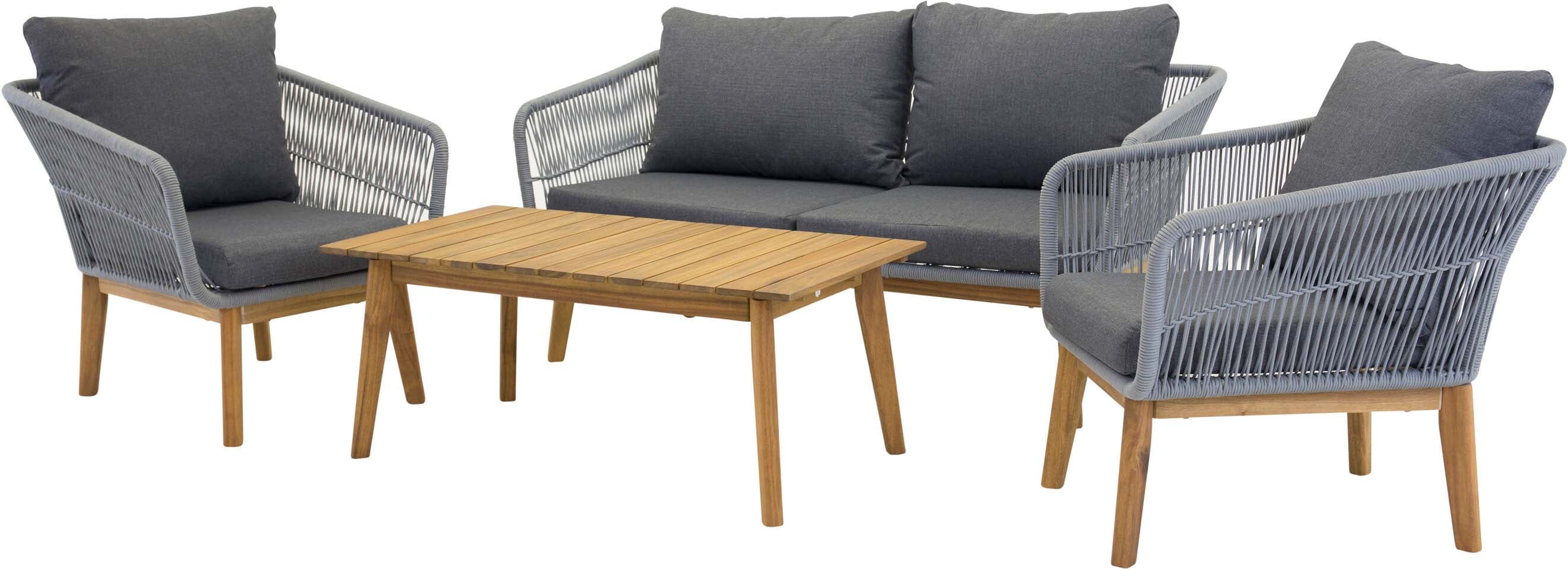 Chania Sofa Outdoorset 110cm: Stilvolles Loungeset für Garten und Terrasse mit robustem Design und hohem Komfort.