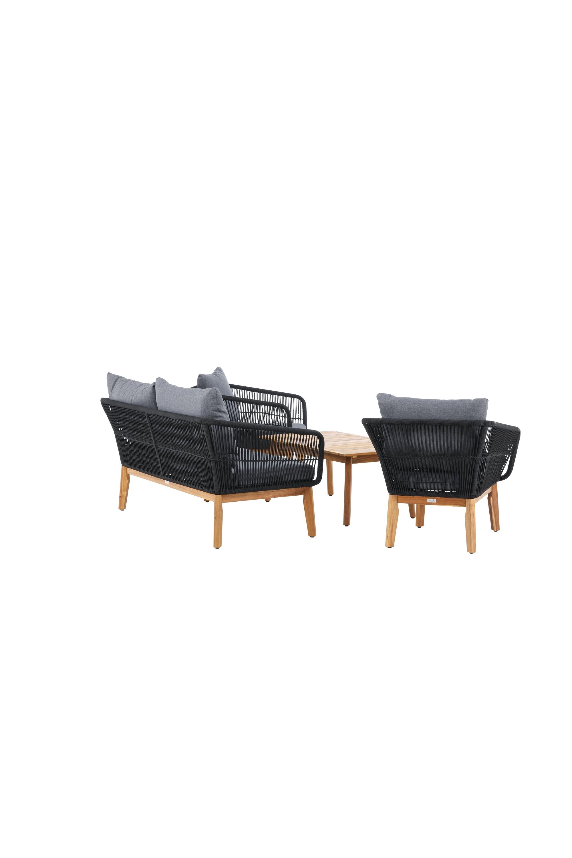 Chania Sofa Outdoorset 110cm in Schwarz präsentiert im Onlineshop von KAQTU Design AG. Loungeset ist von Venture Home