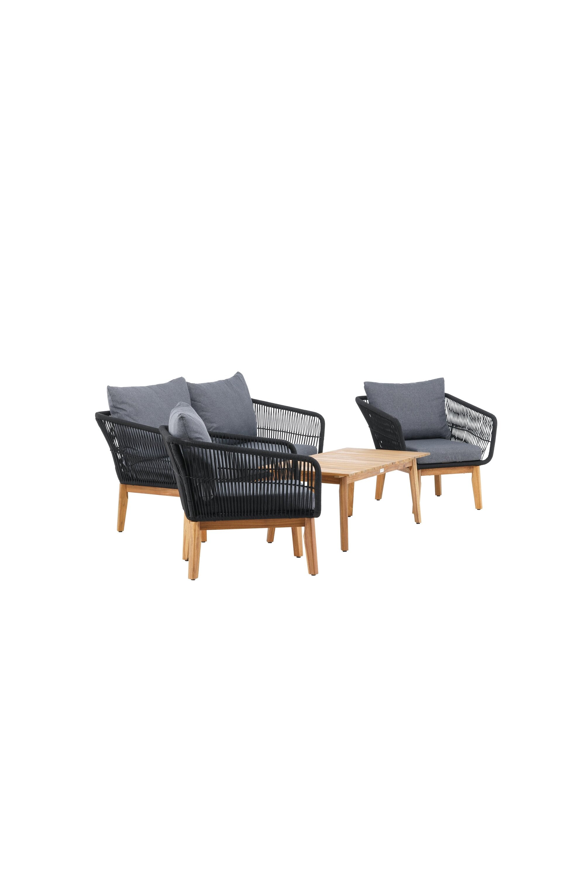Chania Sofa Outdoorset 110cm in Schwarz präsentiert im Onlineshop von KAQTU Design AG. Loungeset ist von Venture Home
