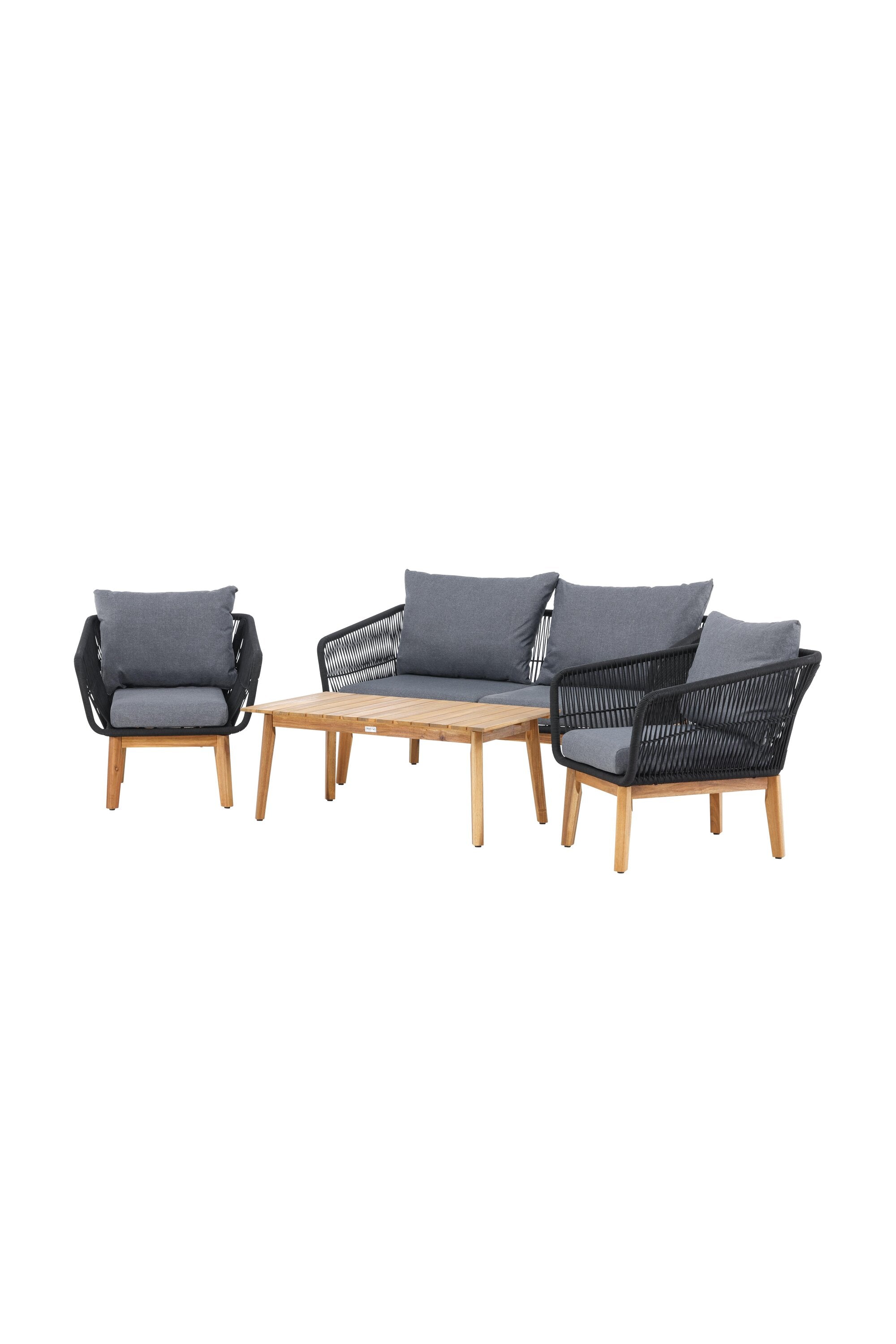 Chania Sofa Outdoorset 110cm in Schwarz präsentiert im Onlineshop von KAQTU Design AG. Loungeset ist von Venture Home