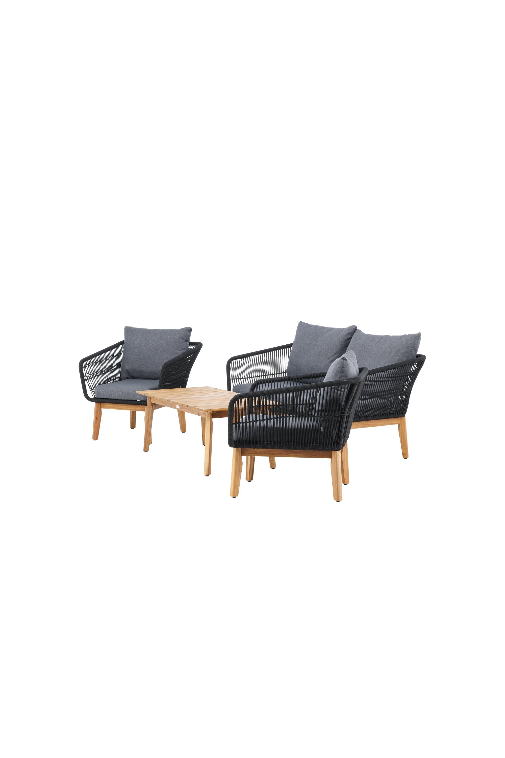 Chania Sofa Outdoorset 110cm in Schwarz präsentiert im Onlineshop von KAQTU Design AG. Loungeset ist von Venture Home