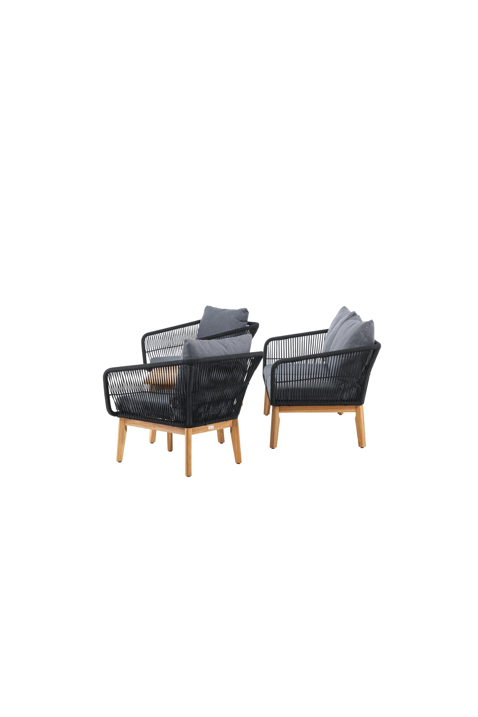 Chania Sofa Outdoorset 110cm in Schwarz präsentiert im Onlineshop von KAQTU Design AG. Loungeset ist von Venture Home