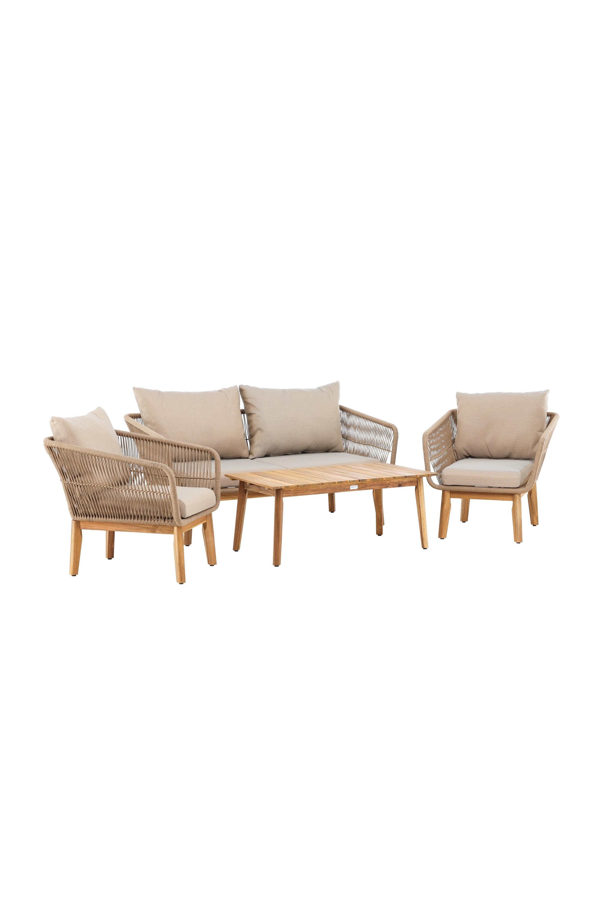 Chania Sofa Outdoorset 110cm in Latte präsentiert im Onlineshop von KAQTU Design AG. Loungeset ist von Venture Home