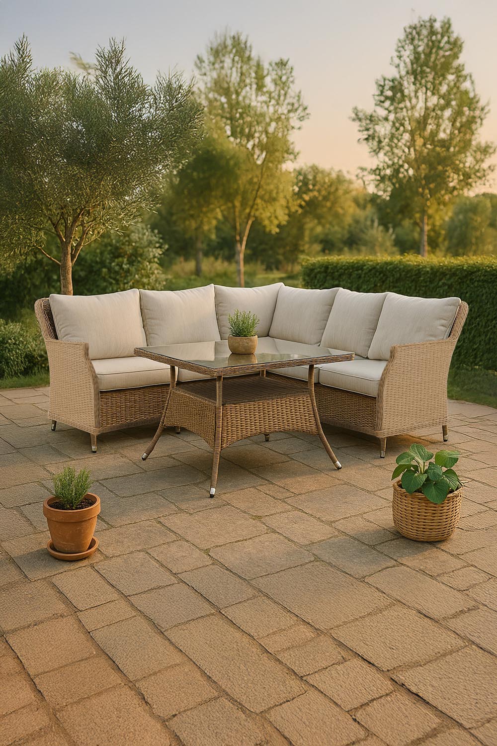 Vikelund Ecksofa Outdoorset 100cm in Natur präsentiert im Onlineshop von KAQTU Design AG. Loungeset ist von Venture Home