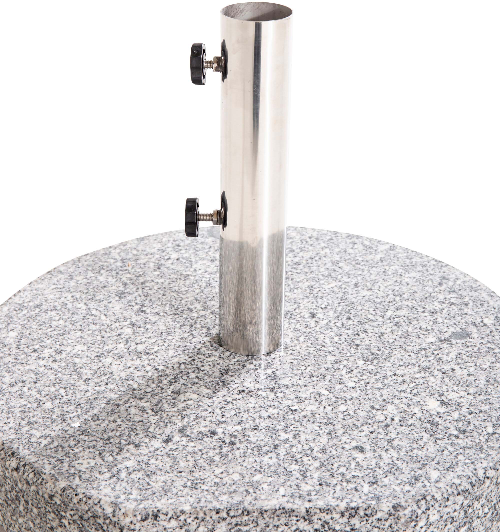 Der Stathera Sonnenschirmstein von Venture Home vereint stilvolles Design und hohe Stabilität. Aus wetterfestem Beton gefertigt, ist er die ideale Wahl für Ihre Terrasse und sorgt für sicheren Halt Ihres Sonnenschirms.