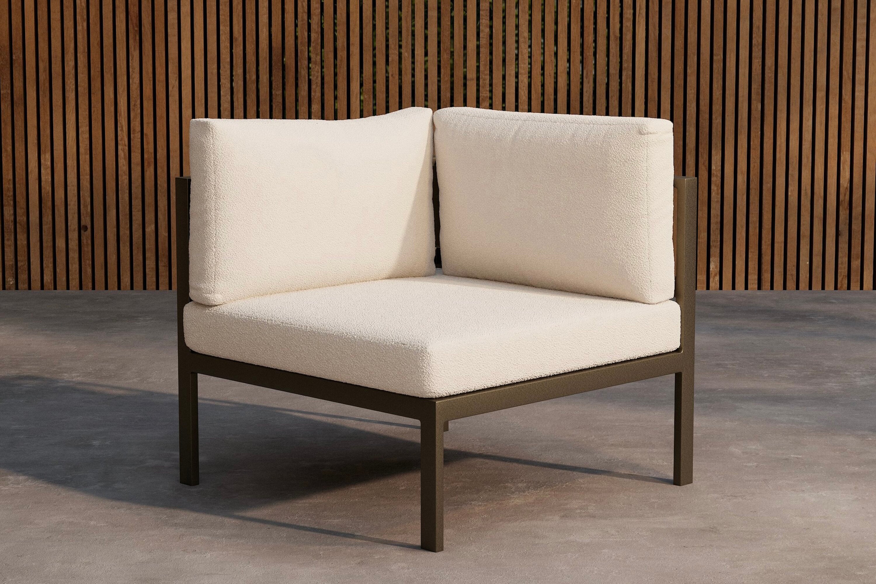 Elegantes Eckmodul des Copacabana Sofas von Venture Home, perfekt für gemütliche Outdoor-Lounges und stilvolle Entspannung.