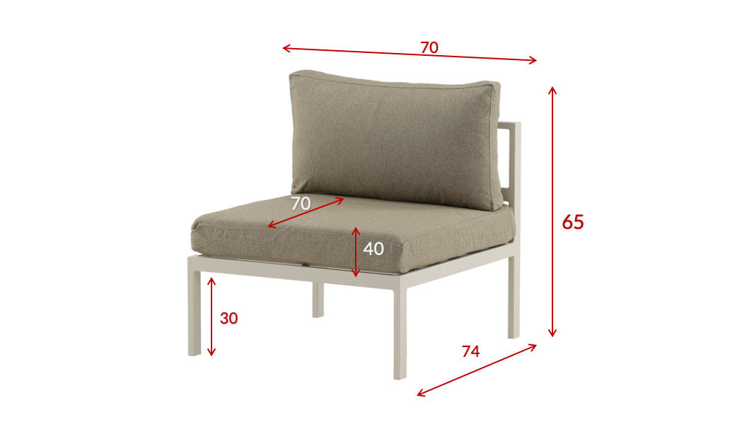 Copacabana Sofa Middle in Beige präsentiert im Onlineshop von KAQTU Design AG. Lounge Sofa ist von Venture Home