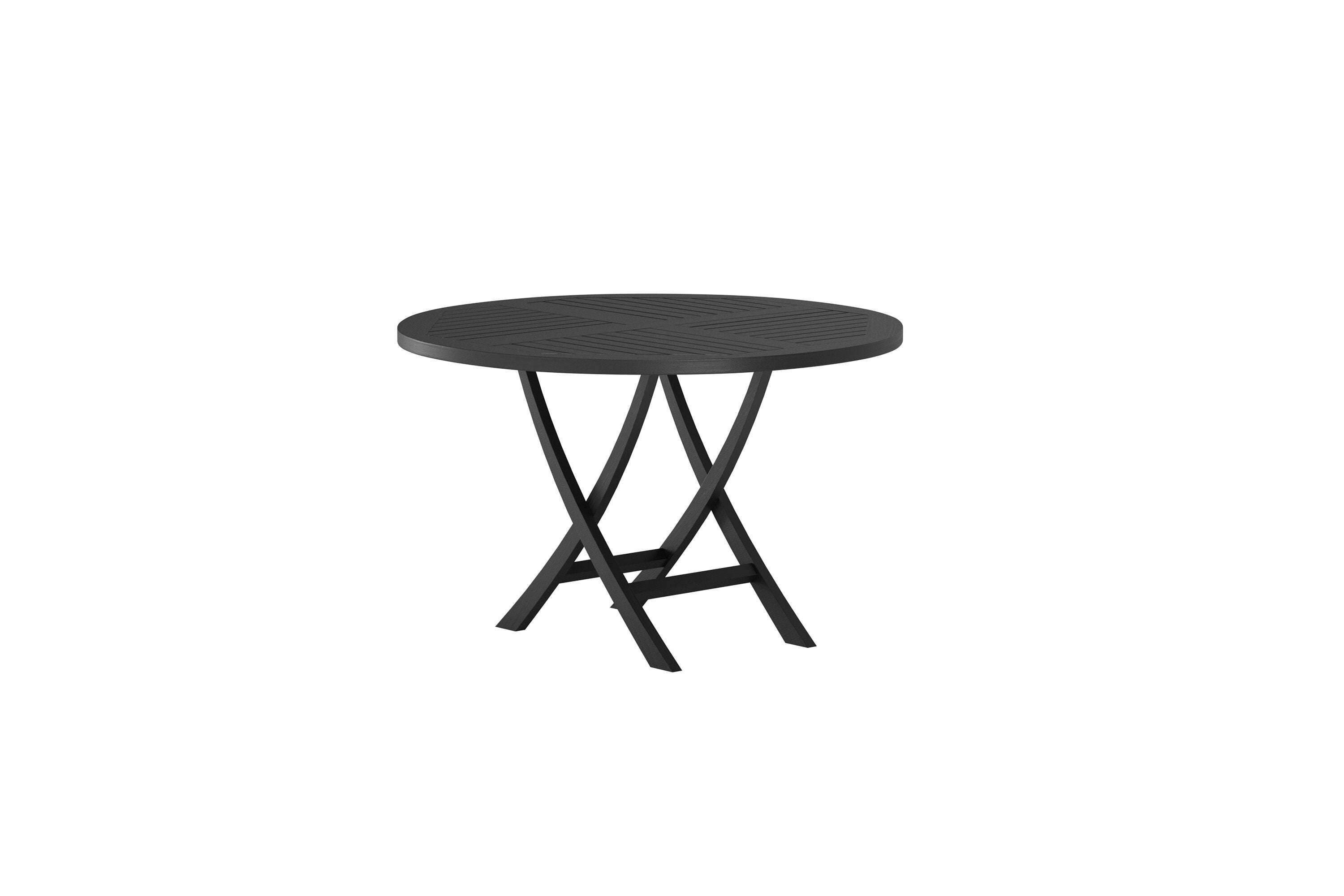 Eleganter runder Gartentisch Kenya von Venture Home in Schwarz, perfekt für entspannte Stunden im Freien auf Terrasse oder im Garten.
