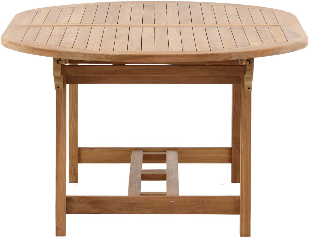 Entdecken Sie den ausziehbaren Esstisch Kenya von Venture Home. Aus hochwertigem Teakholz, ideal für Gartenpartys und entspannte Frühstücke im Freien.