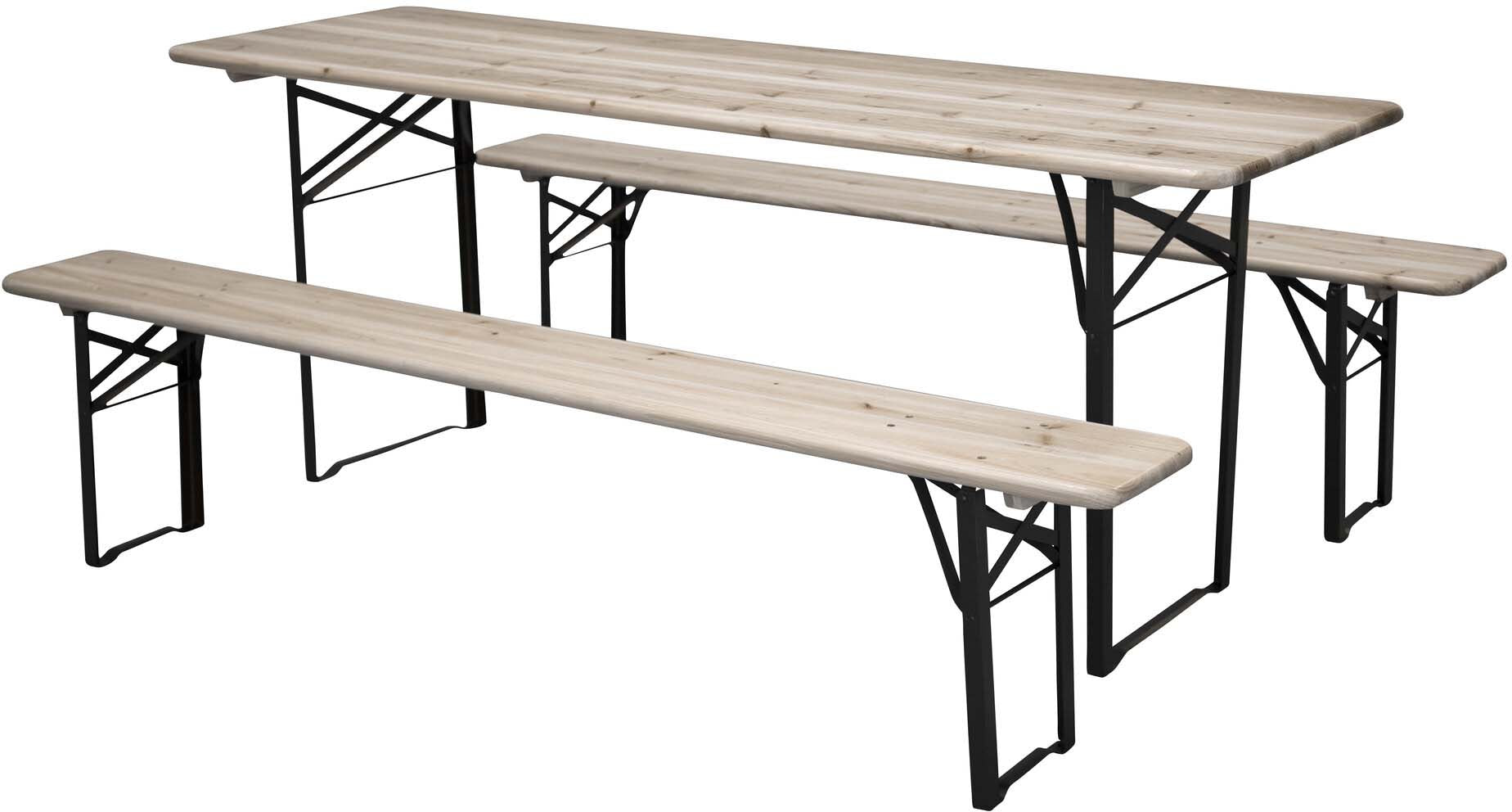 Stilvolles, klappbares Outdoor-Tischset (200cm) von Venture Home für 6 Personen. Perfekt für Gartenpartys und Grillabende.