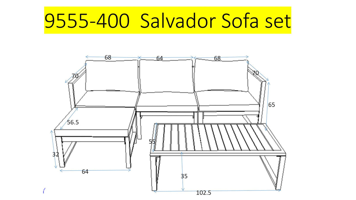 Salvador Sofagarnitur in Grau präsentiert im Onlineshop von KAQTU Design AG. Loungeset ist von Venture Home