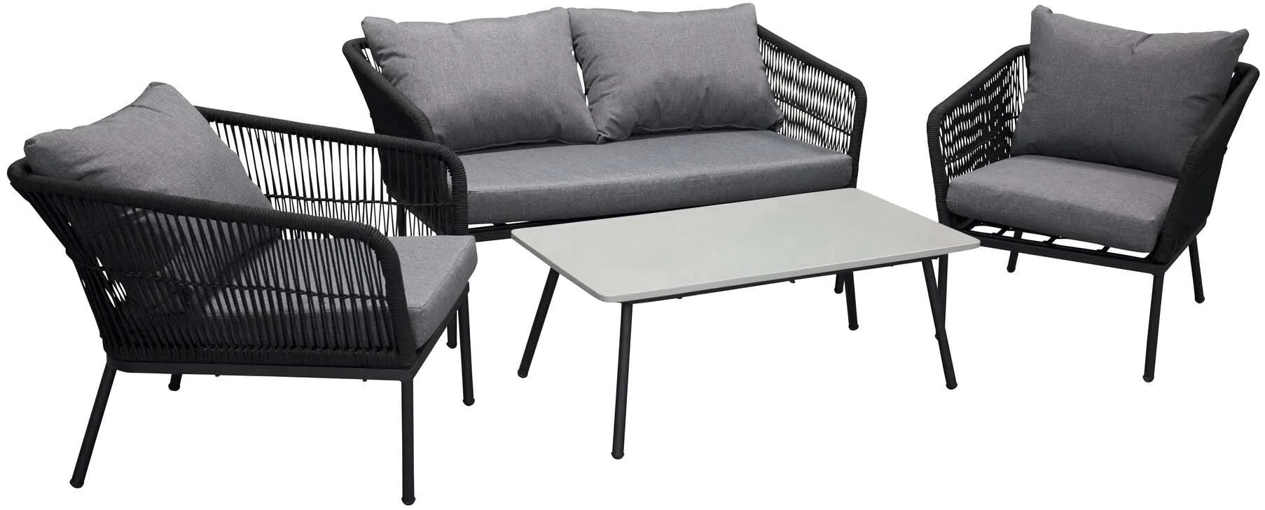 Elegante Sofagarnitur von Venture Home: Modernes Design, hoher Komfort, wetterfest, ideal für Garten oder Wohnzimmer.