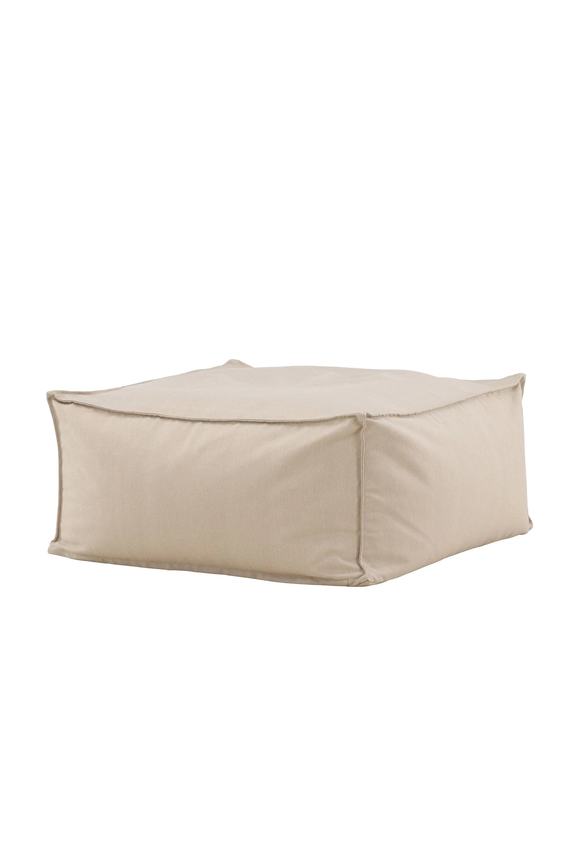 Der Rambo Ottoman von Venture Home: Wetterfester Komfort in elegantem Beige, ideal für stilvolle Outdoor-Gestaltungen.