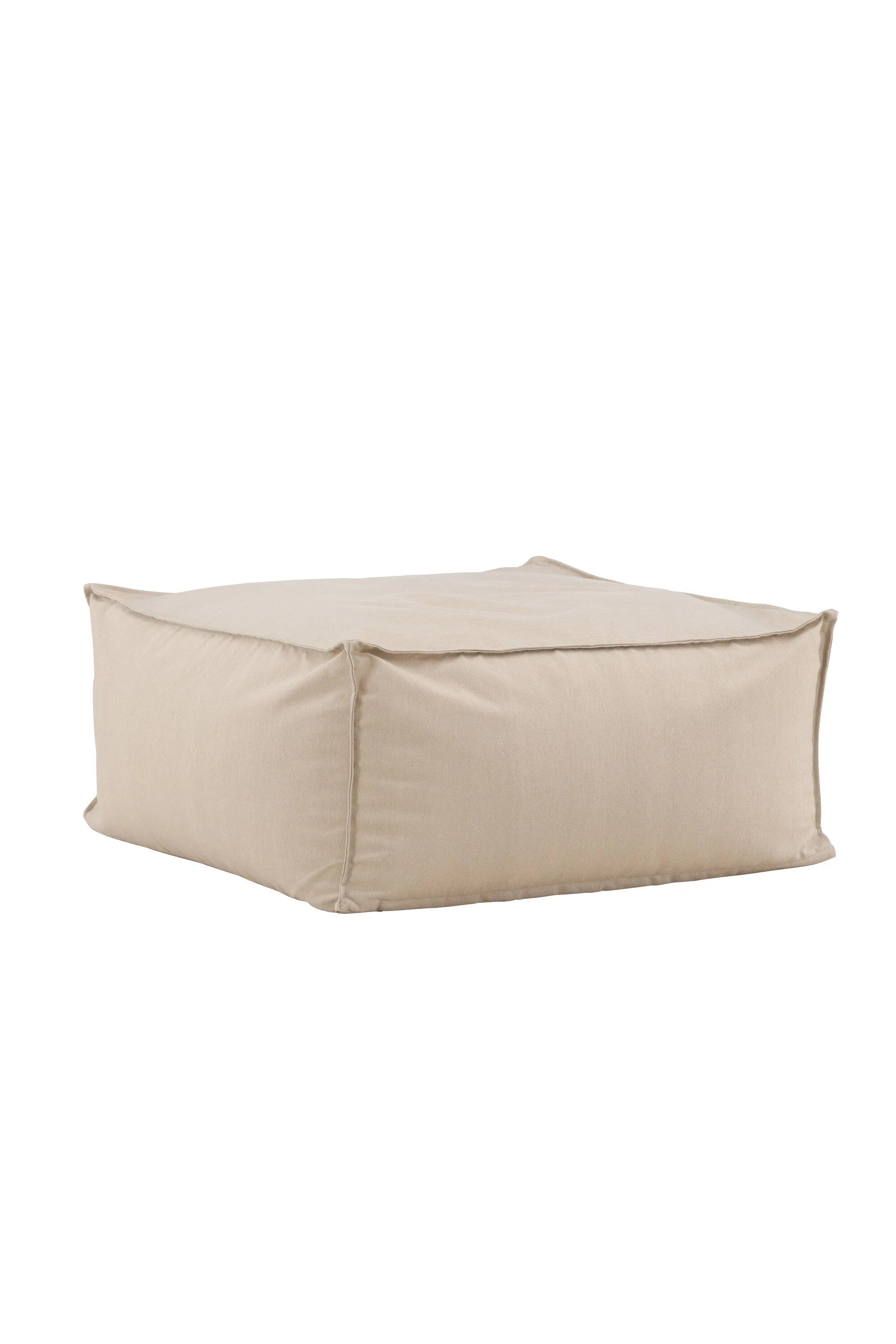 Der Rambo Ottoman von Venture Home: Wetterfester Komfort in elegantem Beige, ideal für stilvolle Outdoor-Gestaltungen.