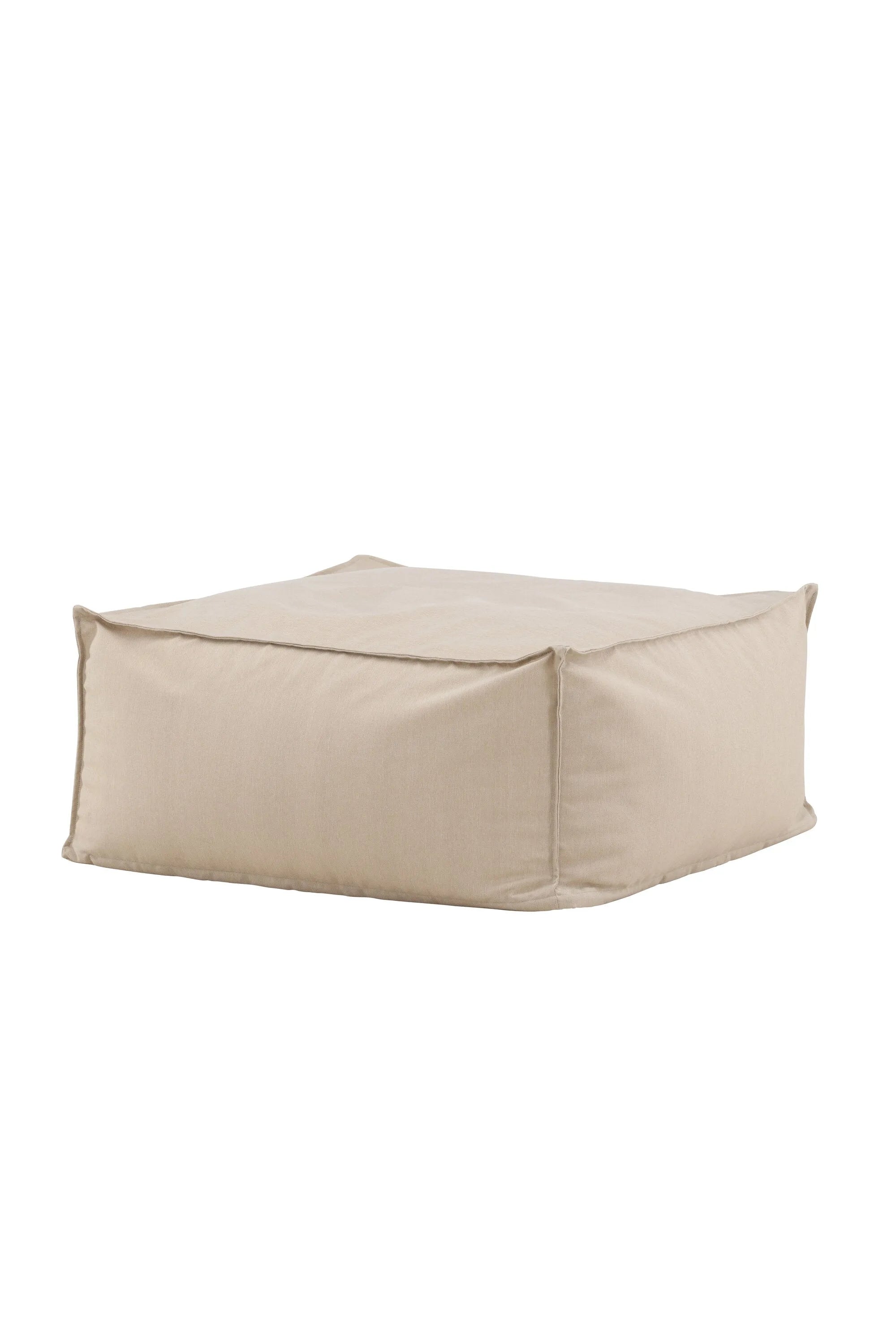 Der Rambo Ottoman von Venture Home: Wetterfester Komfort in elegantem Beige, ideal für stilvolle Outdoor-Gestaltungen.