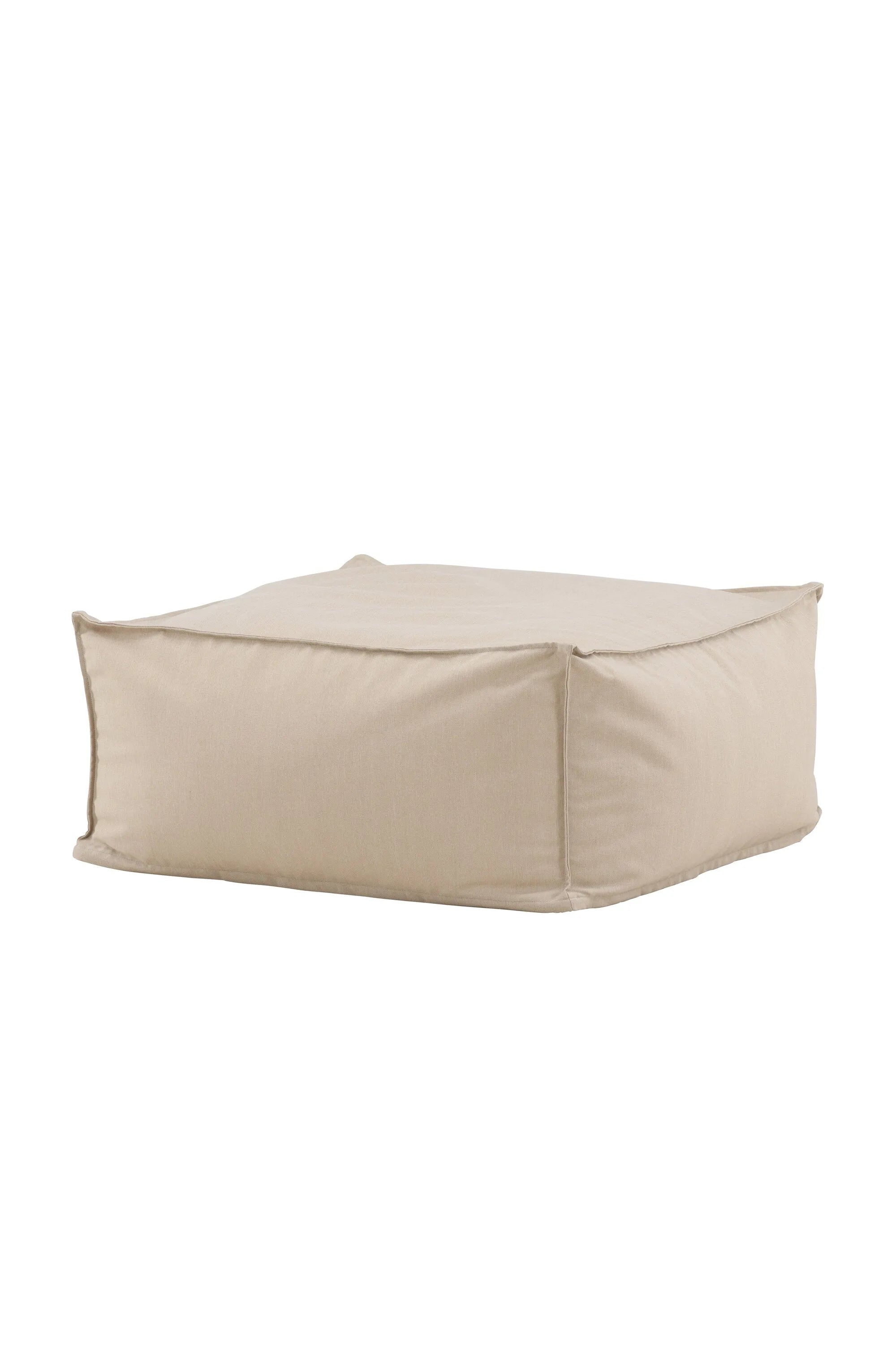 Der Rambo Ottoman von Venture Home: Wetterfester Komfort in elegantem Beige, ideal für stilvolle Outdoor-Gestaltungen.