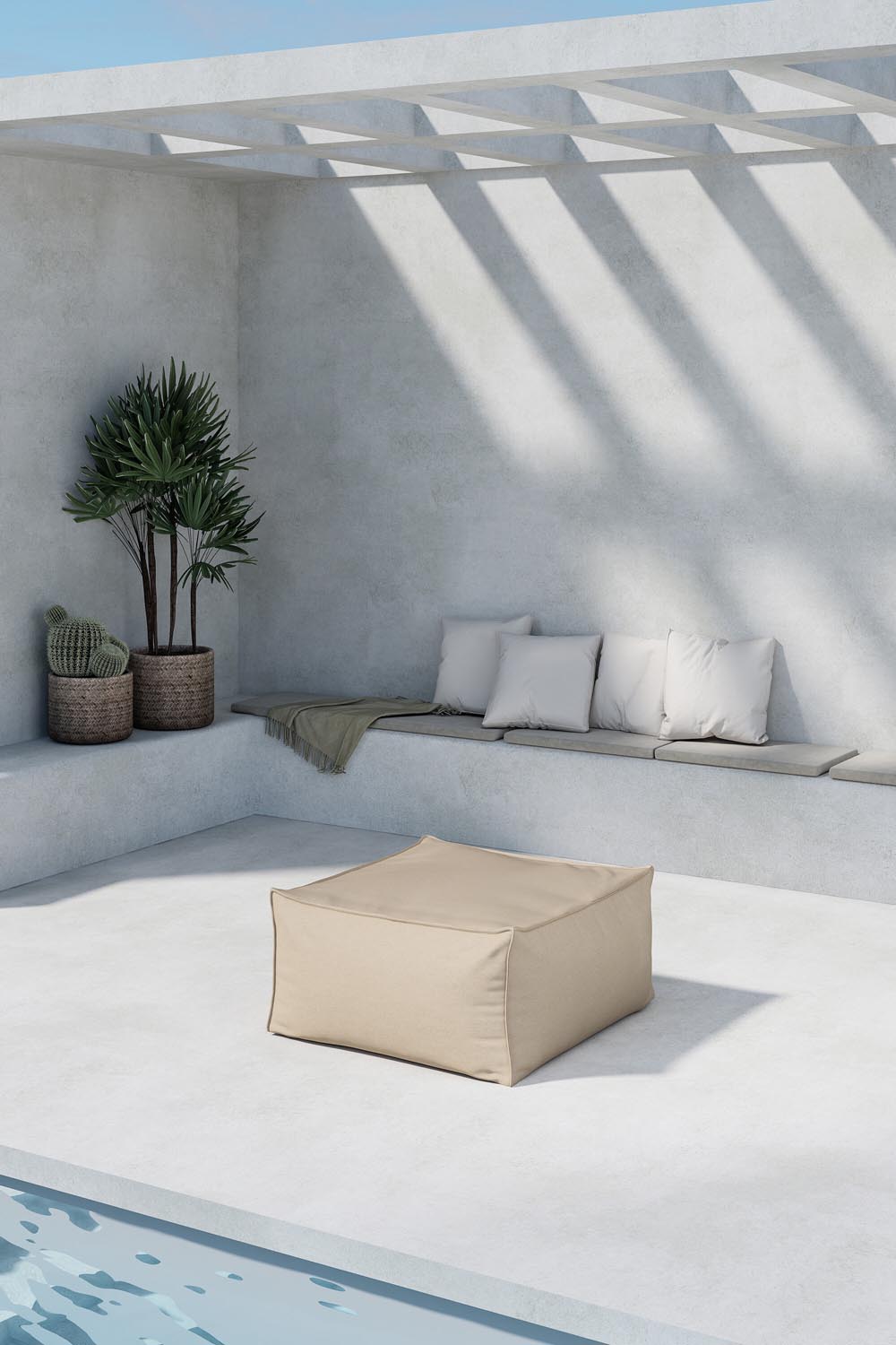 Rambo Ottoman in Beige präsentiert im Onlineshop von KAQTU Design AG. Ottoman ist von Venture Home