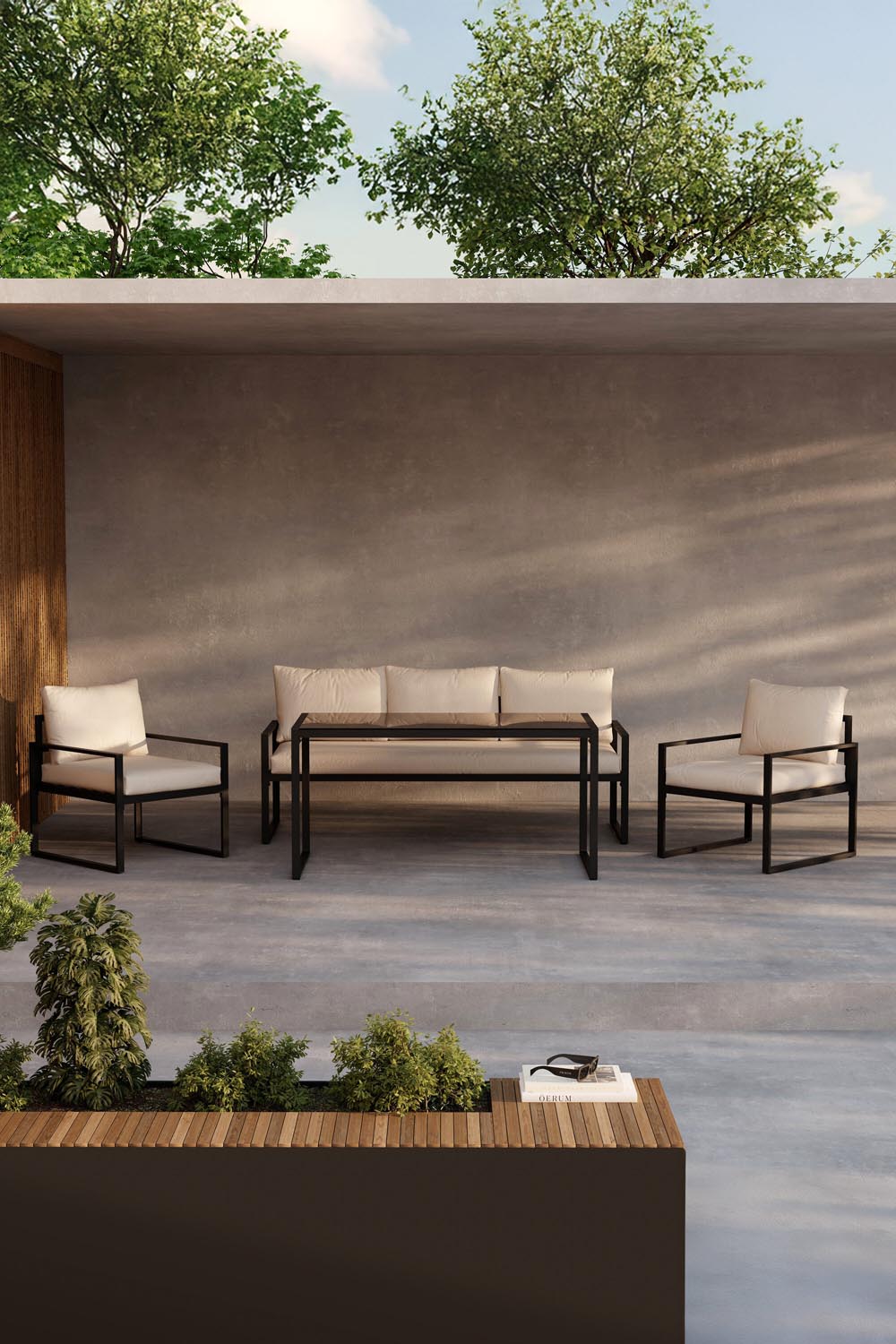 Catania Sofa Set in Beige/Schwarz präsentiert im Onlineshop von KAQTU Design AG. Loungeset ist von Venture Home