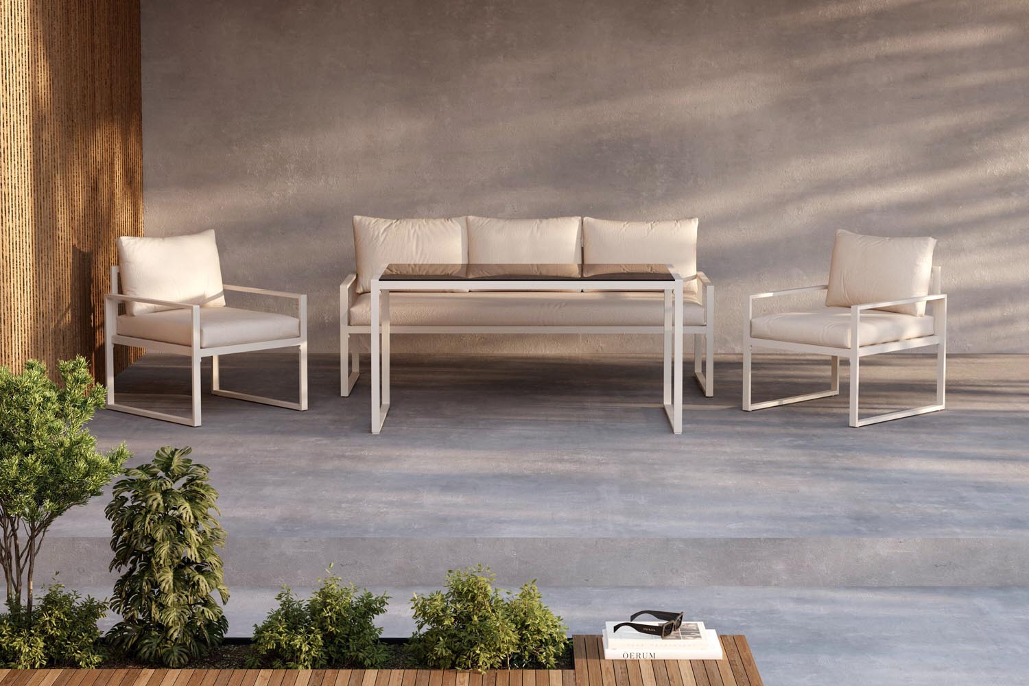 Entdecken Sie das elegante Catania Sofa Set von Venture Home – Ihr perfektes Outdoor-Möbel für stilvolle Entspannung. Mit robustem Stahlrahmen und wetterfesten Kissen verwandelt es jede Terrasse in eine gemütliche Oase.