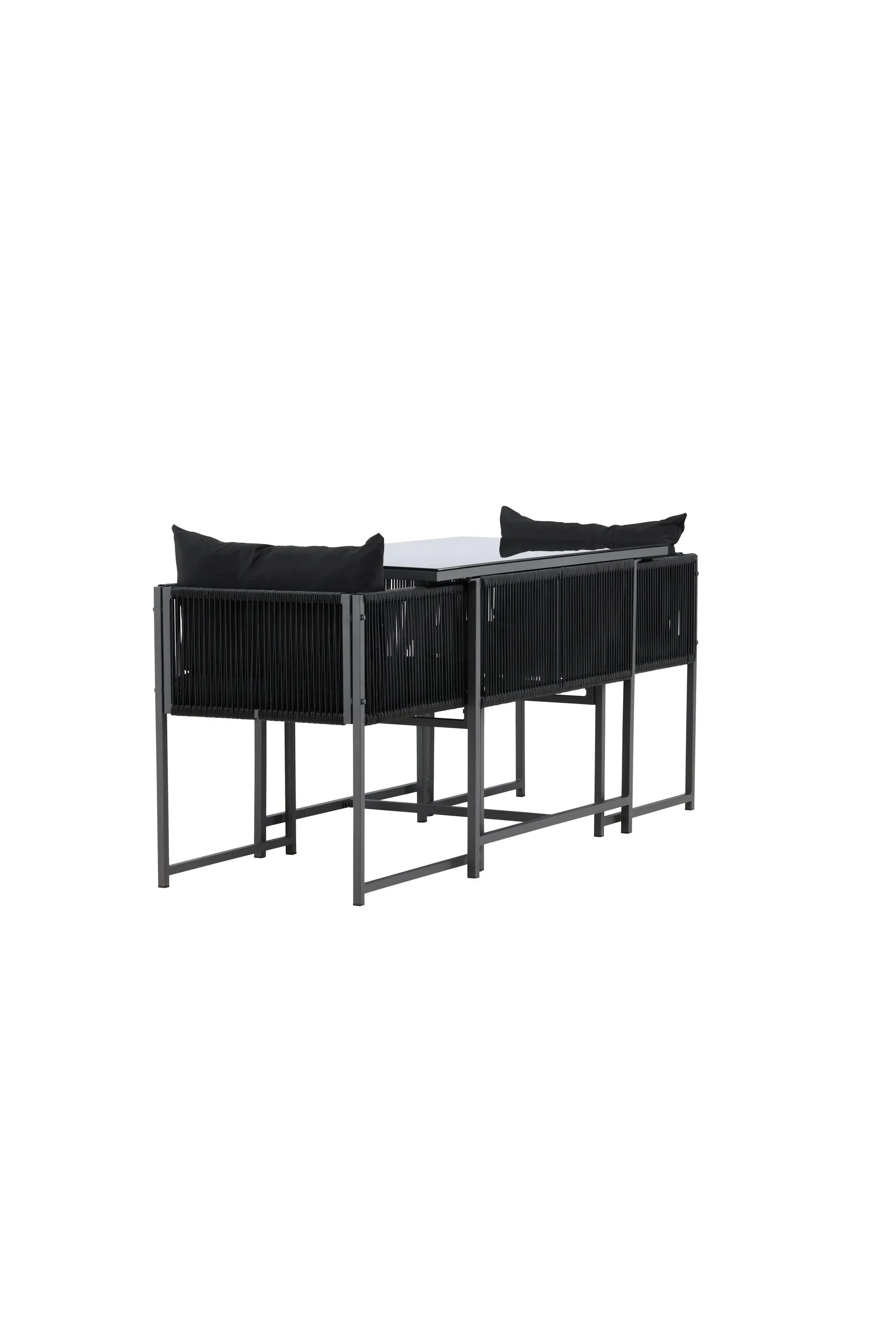 Das Noto Café-Set von Venture Home bietet stilvolles Design und Komfort für Ihren Außenbereich. Perfekt für Balkon oder Terrasse.
