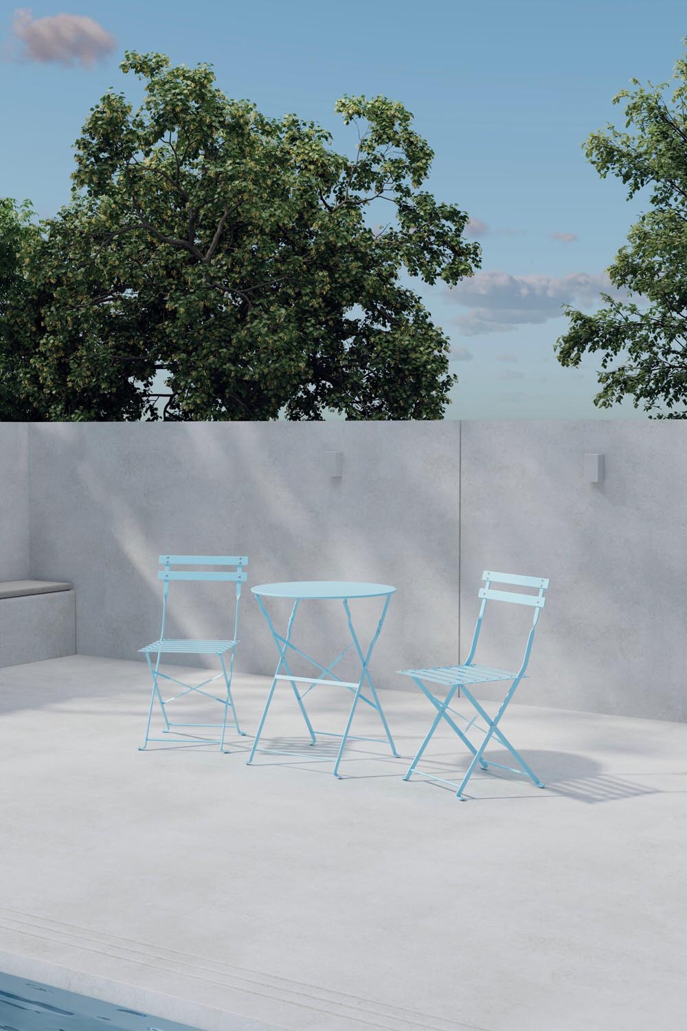 Tao Cafe Set in Blau präsentiert im Onlineshop von KAQTU Design AG. Gartentischset ist von Venture Home