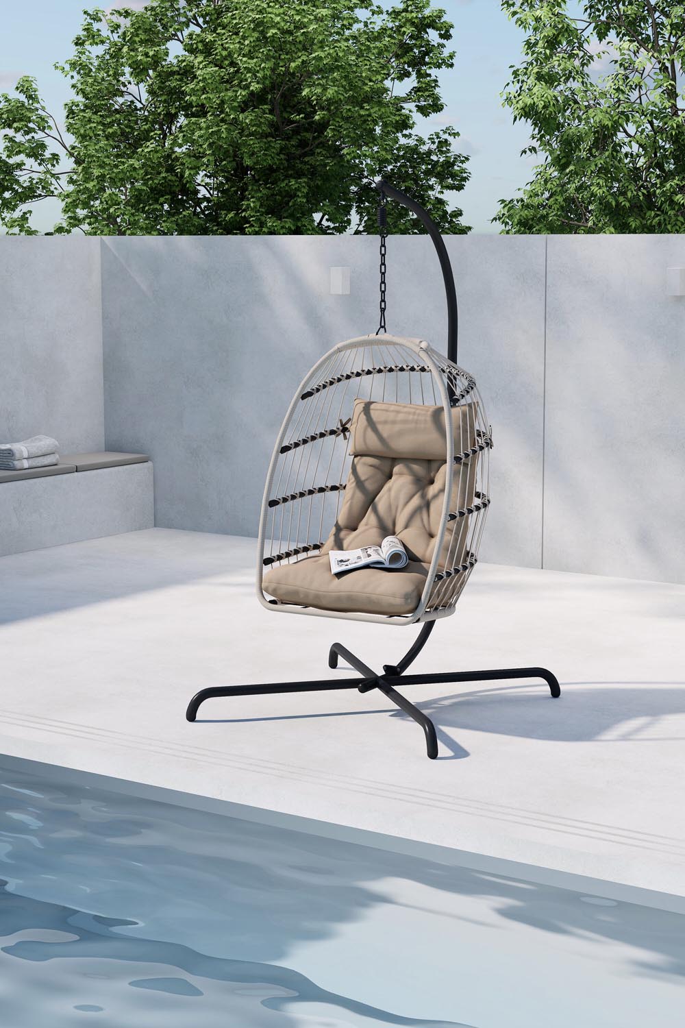 Trezza Hängesessel in Grey präsentiert im Onlineshop von KAQTU Design AG. Hängestuhl ist von Venture Home