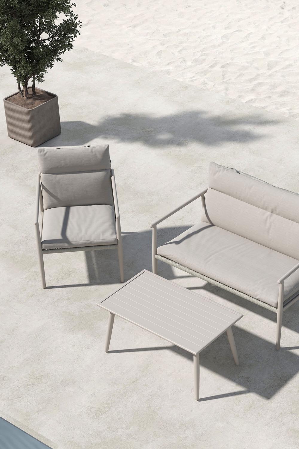 Mazzaro Sofa Set in Beige / Grau präsentiert im Onlineshop von KAQTU Design AG. Loungeset ist von Venture Home