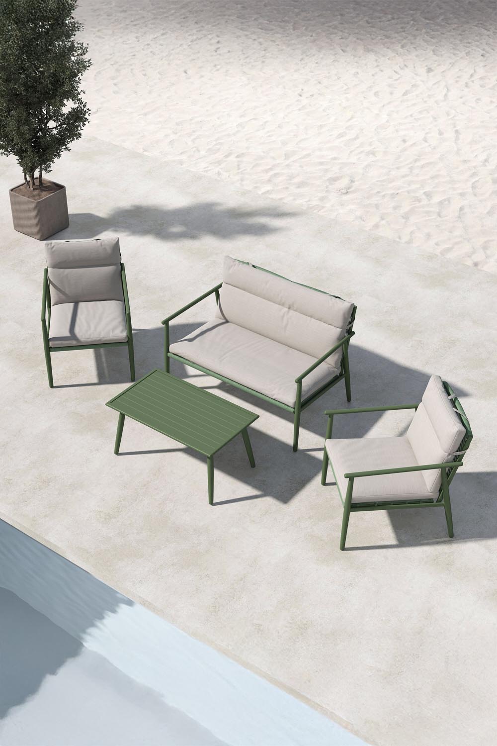 Mazzaro Sofa Set in Beige / Grün präsentiert im Onlineshop von KAQTU Design AG. Loungeset ist von Venture Home