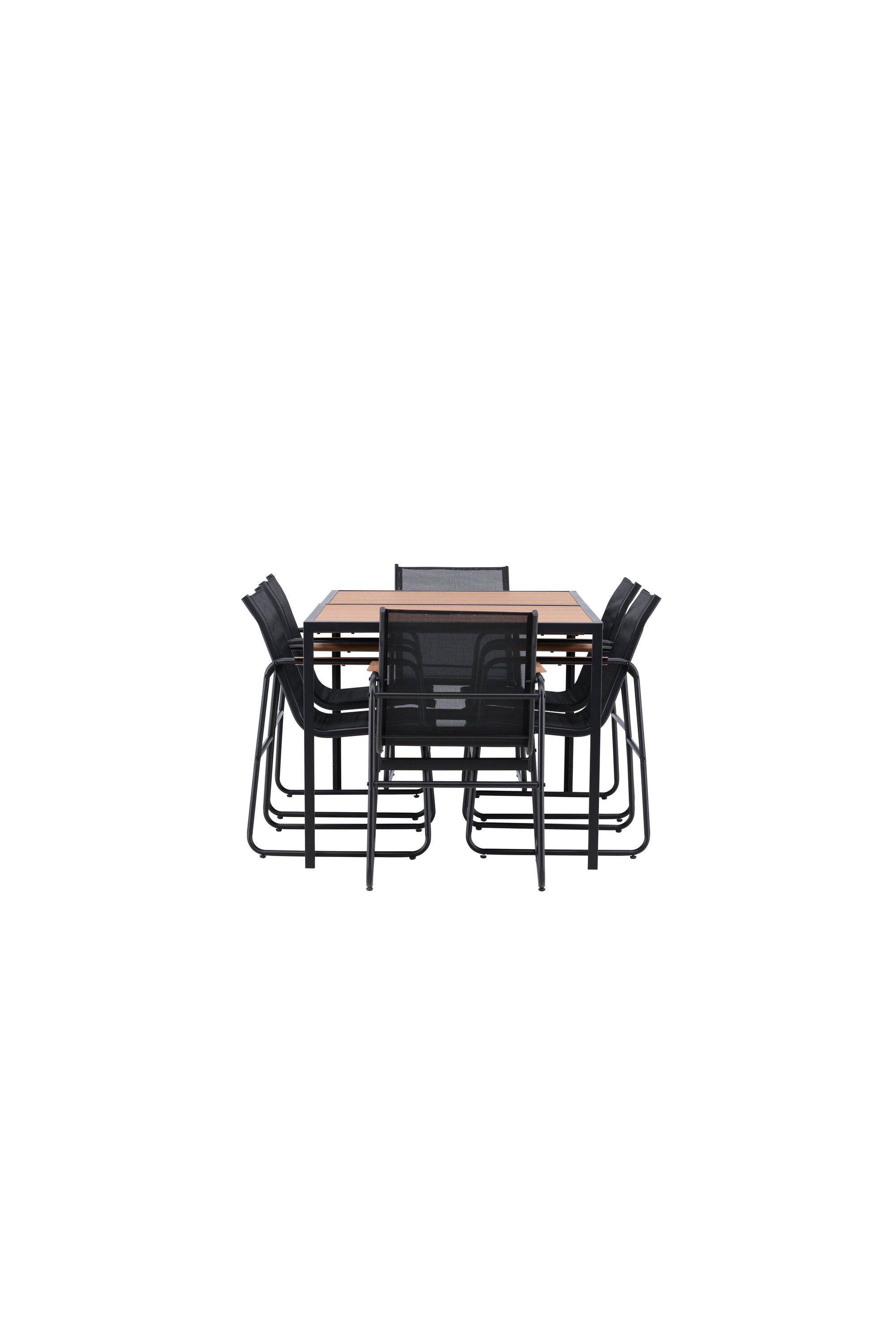 Das Lampedusa Gartentisch-Set von Venture Home vereint robusten Stahlrahmen mit eleganter Schwarz/Braun-Optik. Wetterbeständig und komfortabel, ideal für stilvolle Outdoor-Dinner.