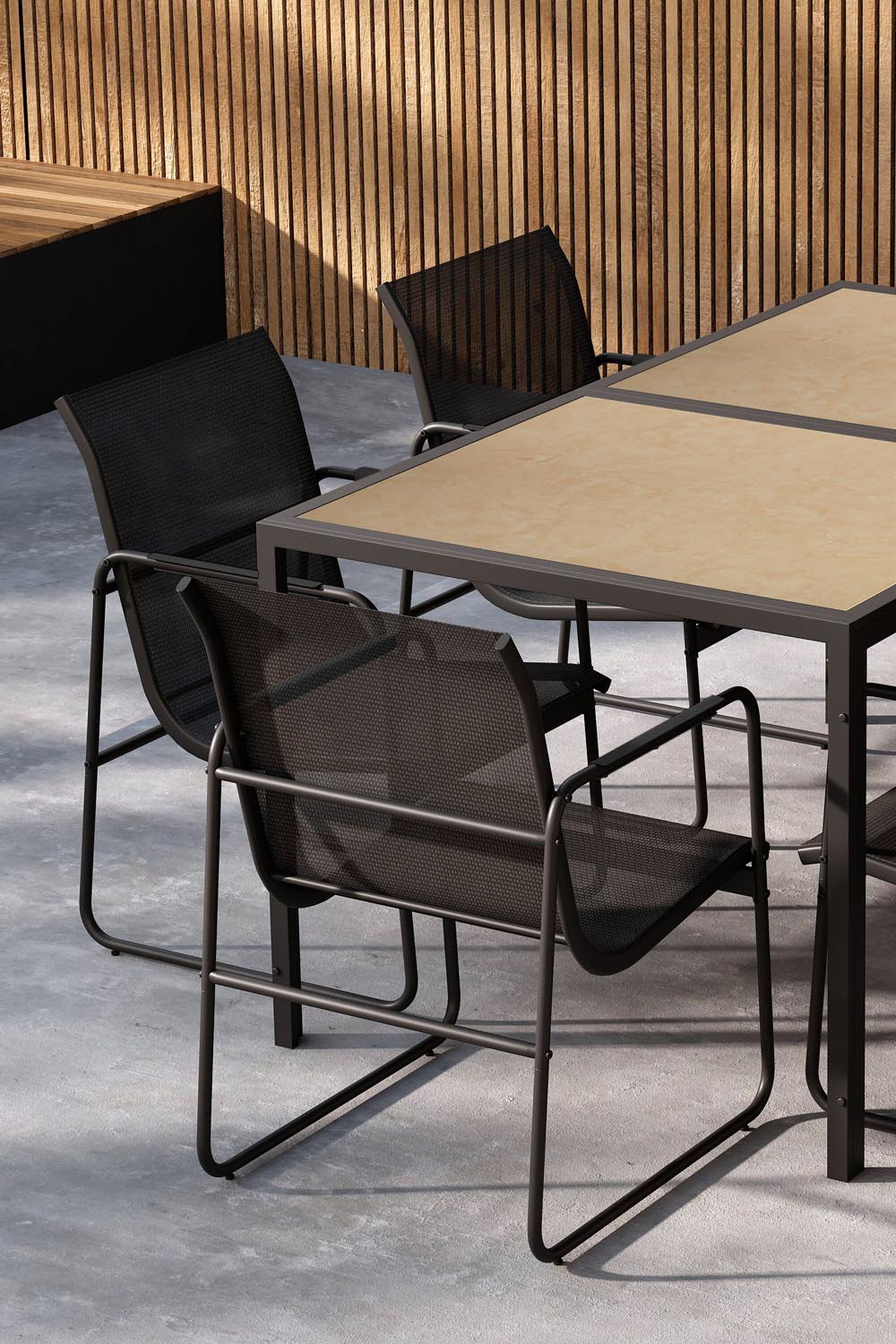 Lampedusa Gartentisch-Set in Schwarz präsentiert im Onlineshop von KAQTU Design AG. Gartentischset ist von Venture Home