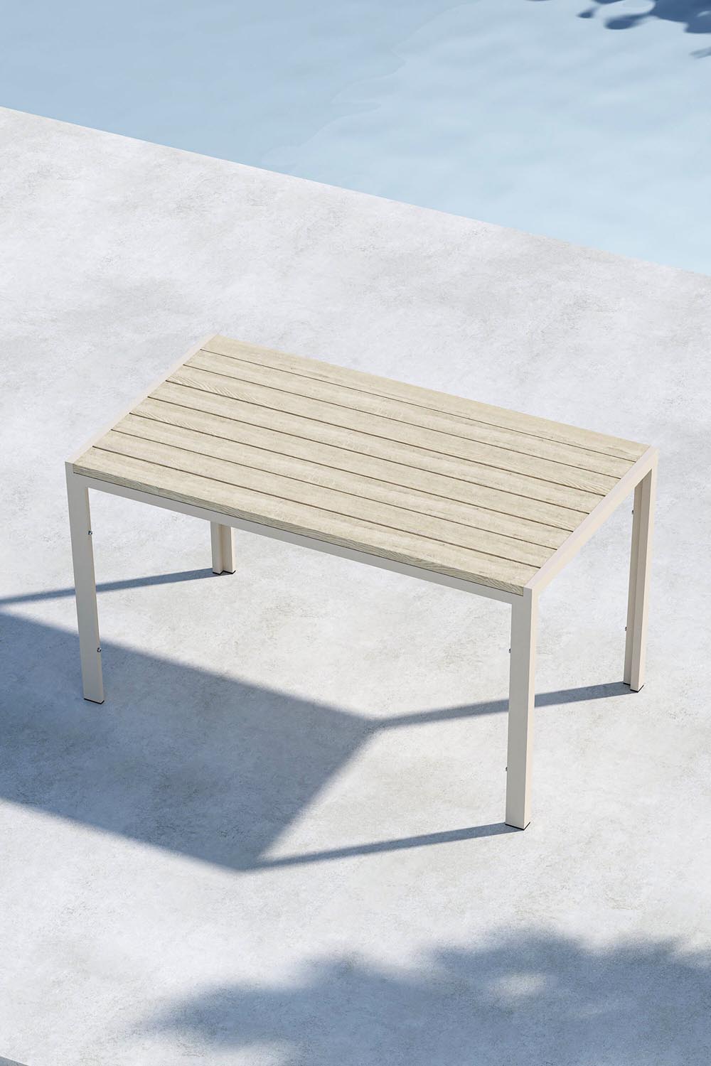 Mirko Rechteckiger Gartentisch in Beige präsentiert im Onlineshop von KAQTU Design AG. Gartentisch ist von Venture Home