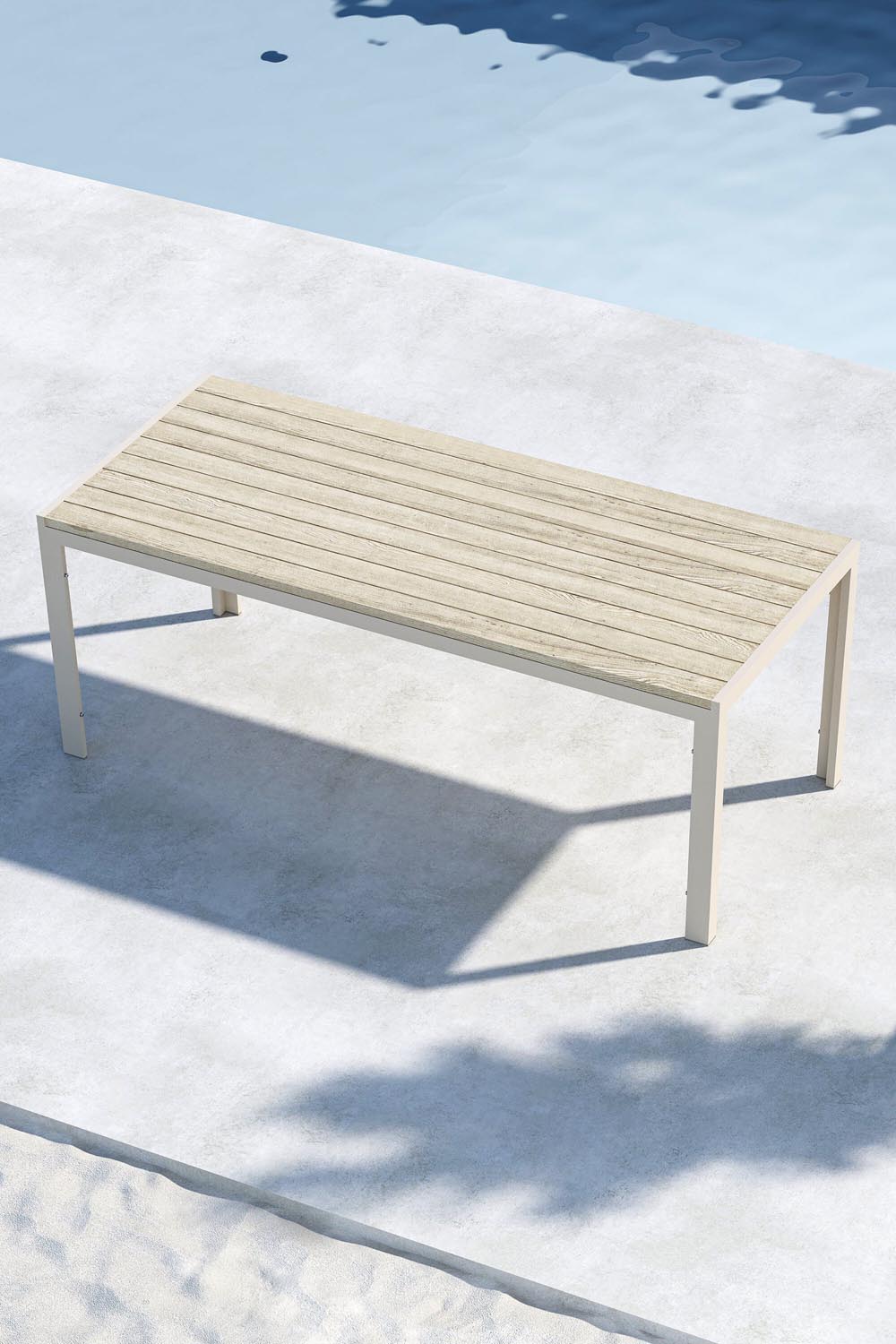 Mirko Rechteckiger Gartentisch in Beige präsentiert im Onlineshop von KAQTU Design AG. Gartentisch ist von Venture Home