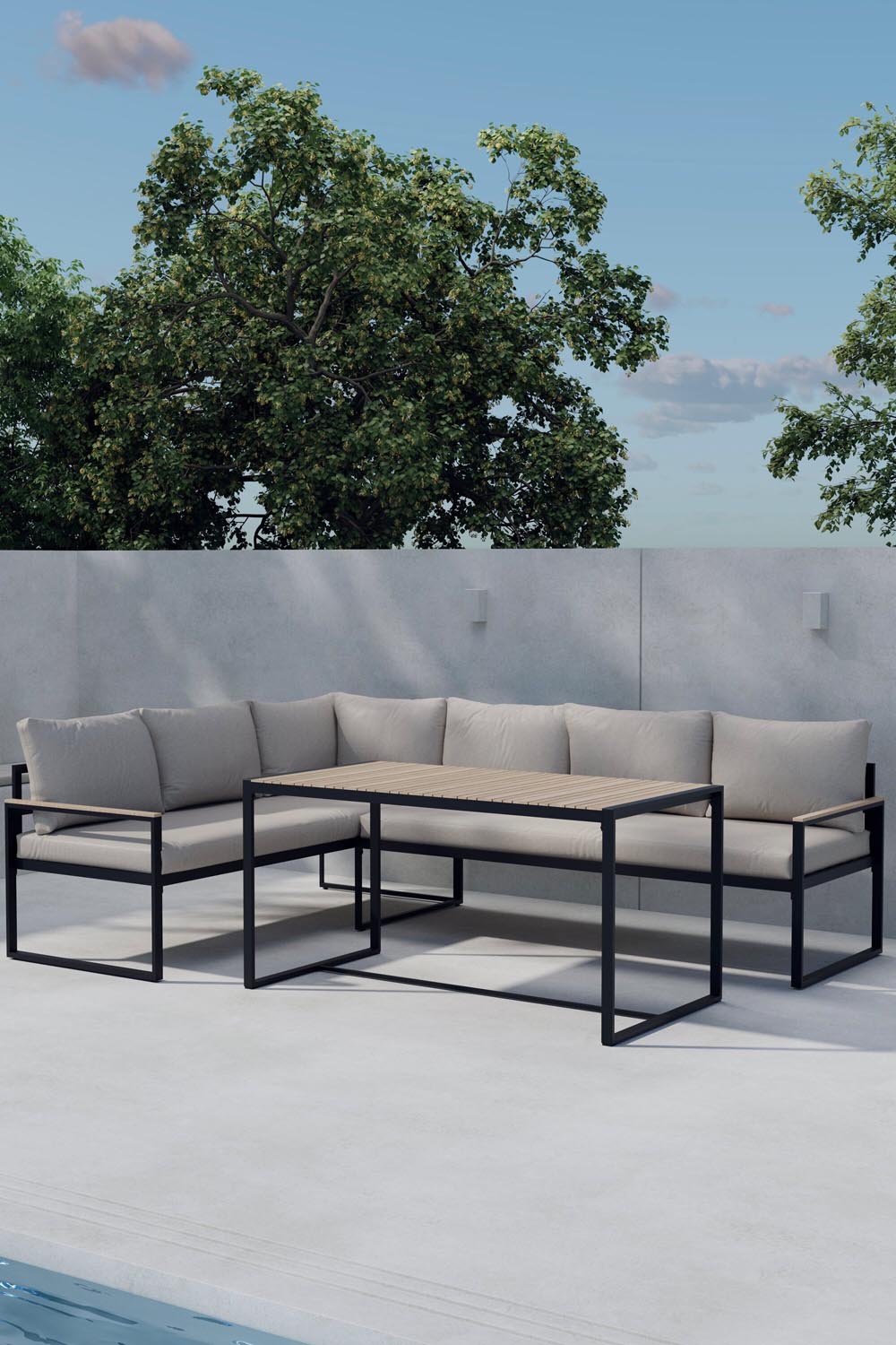 Ecksofa-Set Ios in Beige präsentiert im Onlineshop von KAQTU Design AG. Loungeset ist von Venture Home