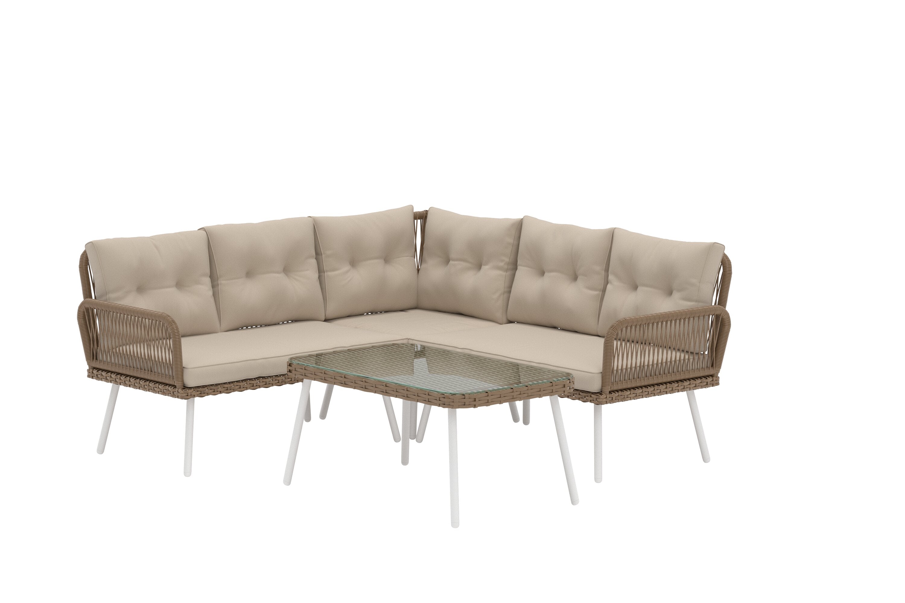 Ibiza Ecksofa Set in Beige präsentiert im Onlineshop von KAQTU Design AG. Loungeset ist von Venture Home